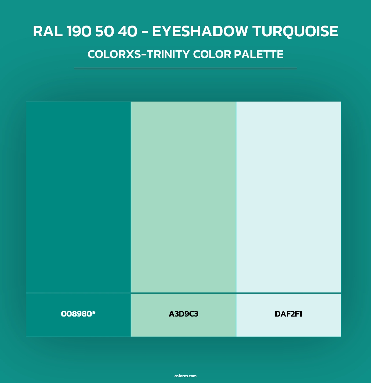 RAL 190 50 40 - Eyeshadow Turquoise - Colorxs Trinity Palette