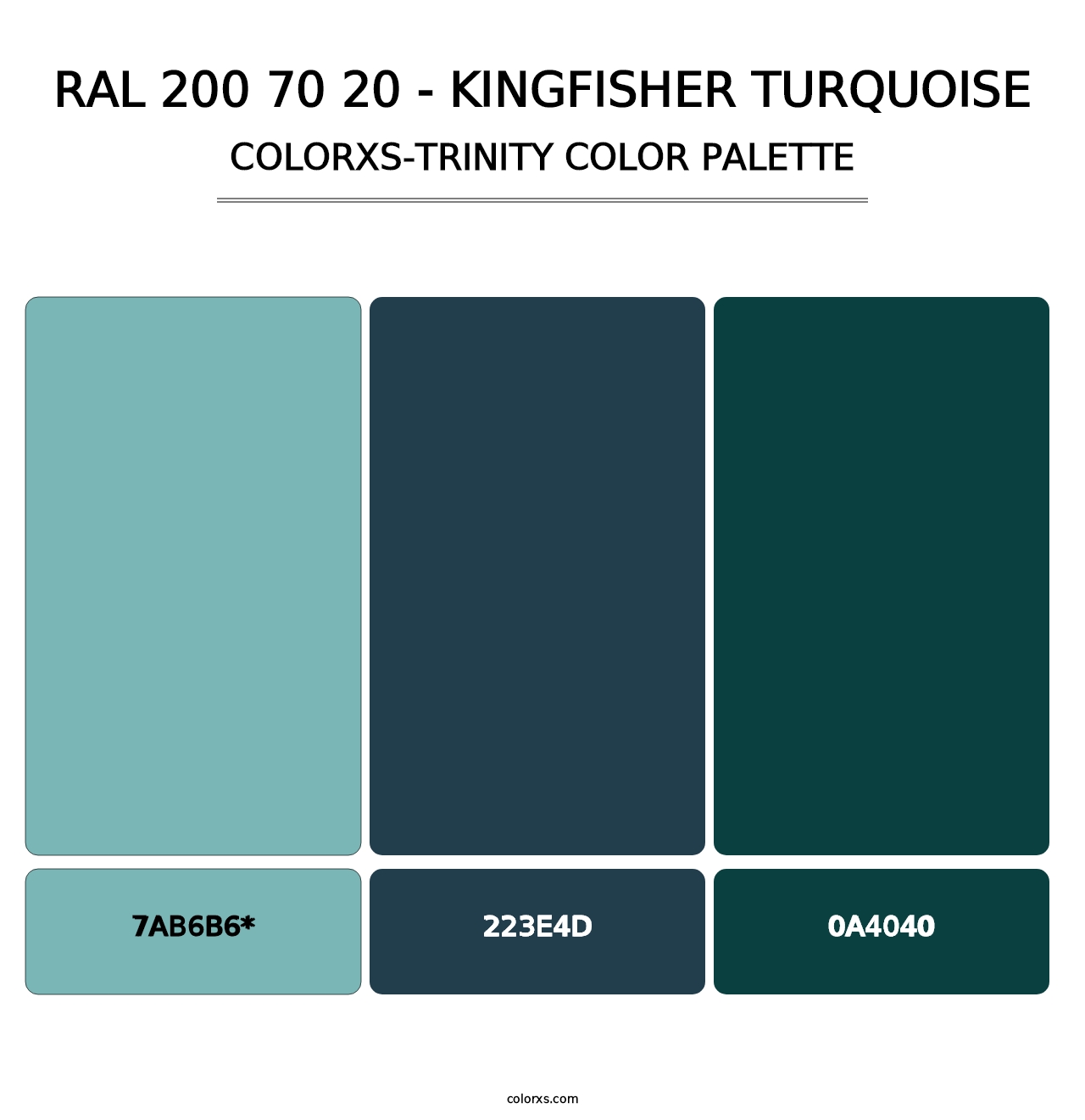 RAL 200 70 20 - Kingfisher Turquoise - Colorxs Trinity Palette