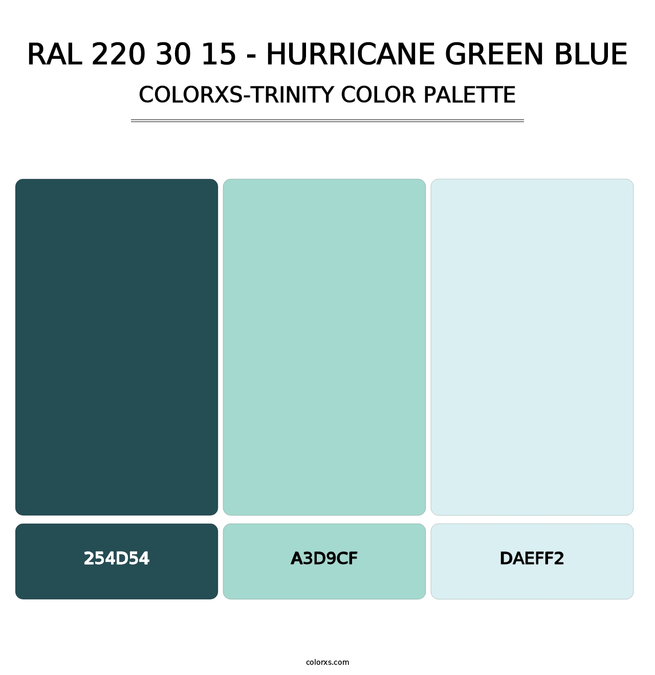 RAL 220 30 15 - Hurricane Green Blue - Colorxs Trinity Palette