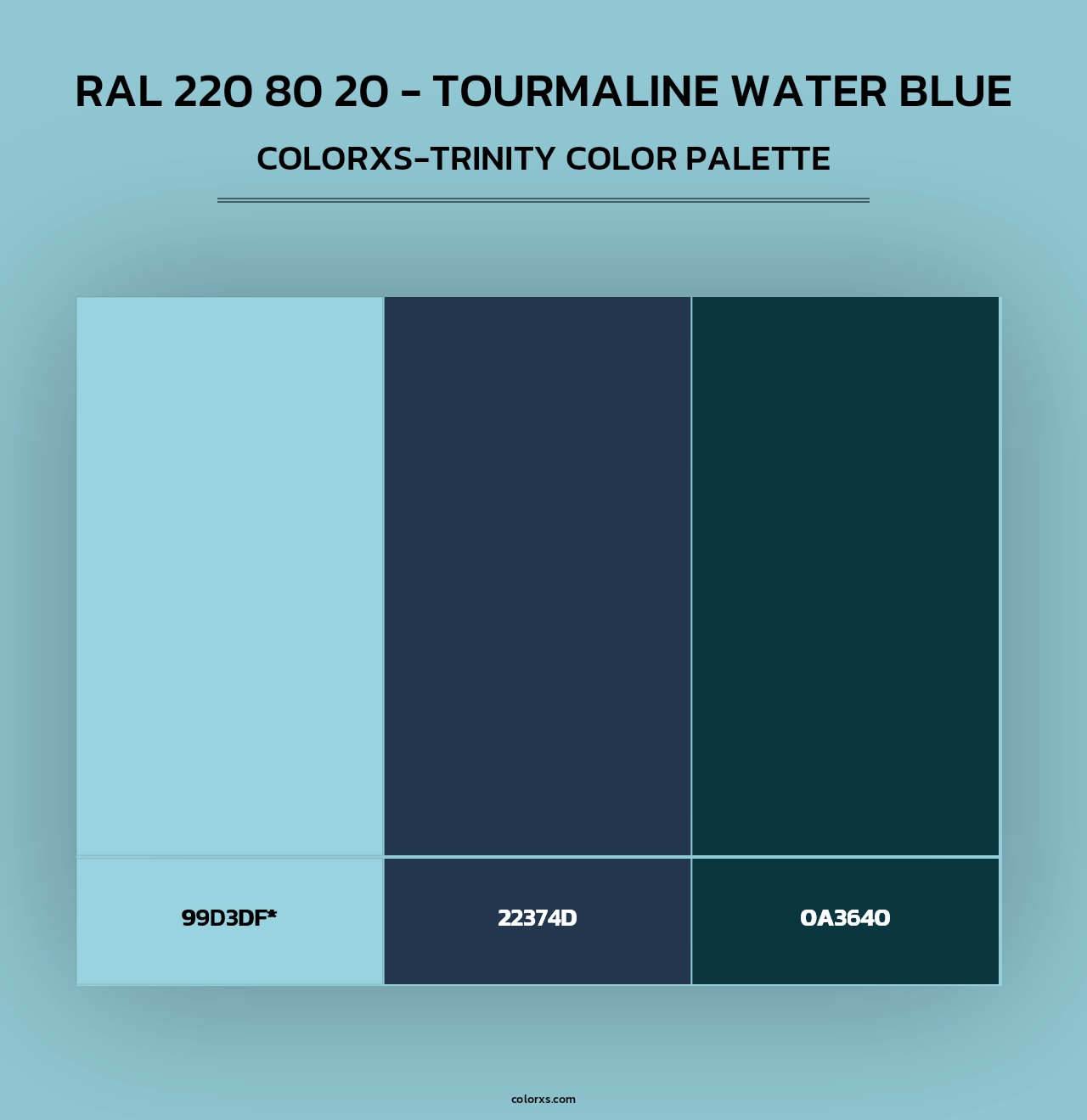 RAL 220 80 20 - Tourmaline Water Blue - Colorxs Trinity Palette