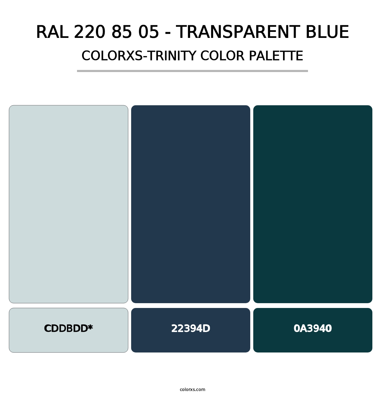 RAL 220 85 05 - Transparent Blue - Colorxs Trinity Palette