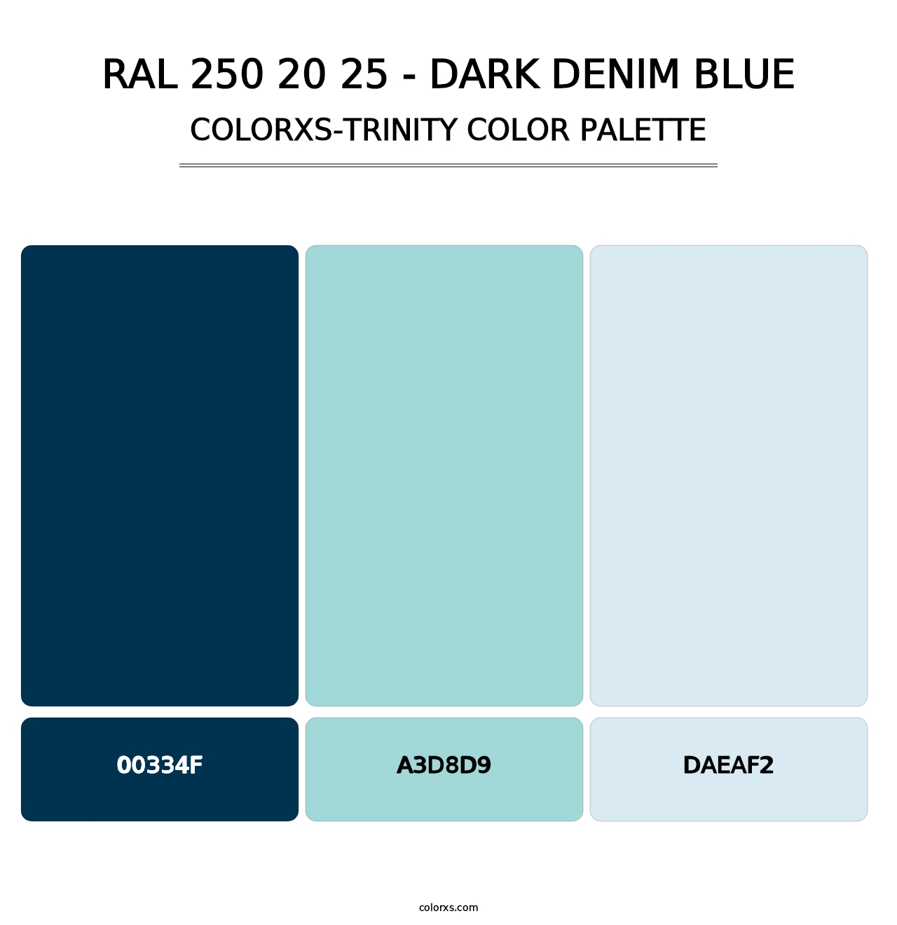 RAL 250 20 25 - Dark Denim Blue - Colorxs Trinity Palette
