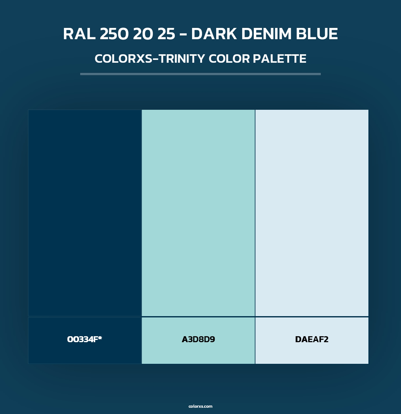 RAL 250 20 25 - Dark Denim Blue - Colorxs Trinity Palette