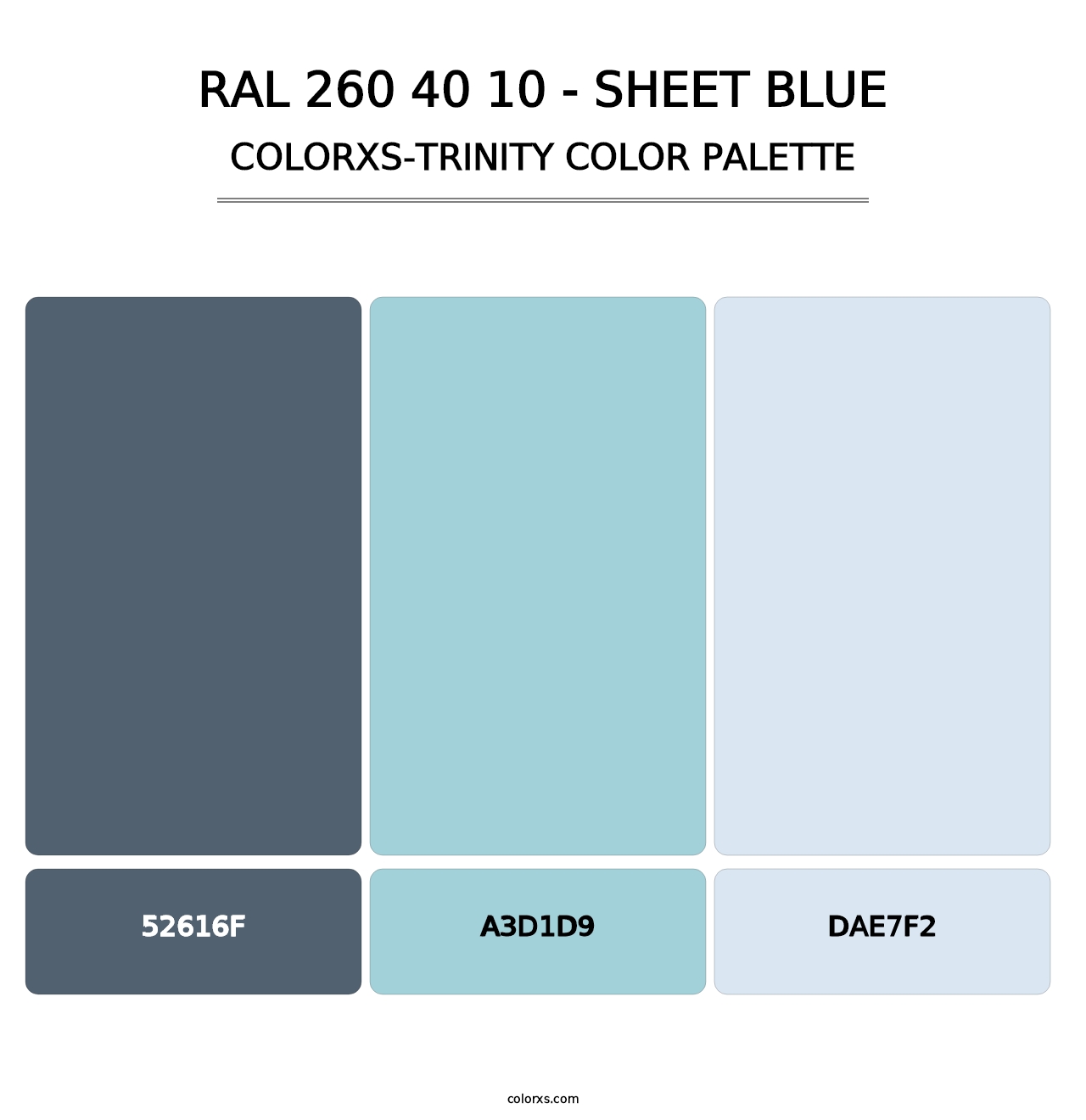 RAL 260 40 10 - Sheet Blue - Colorxs Trinity Palette