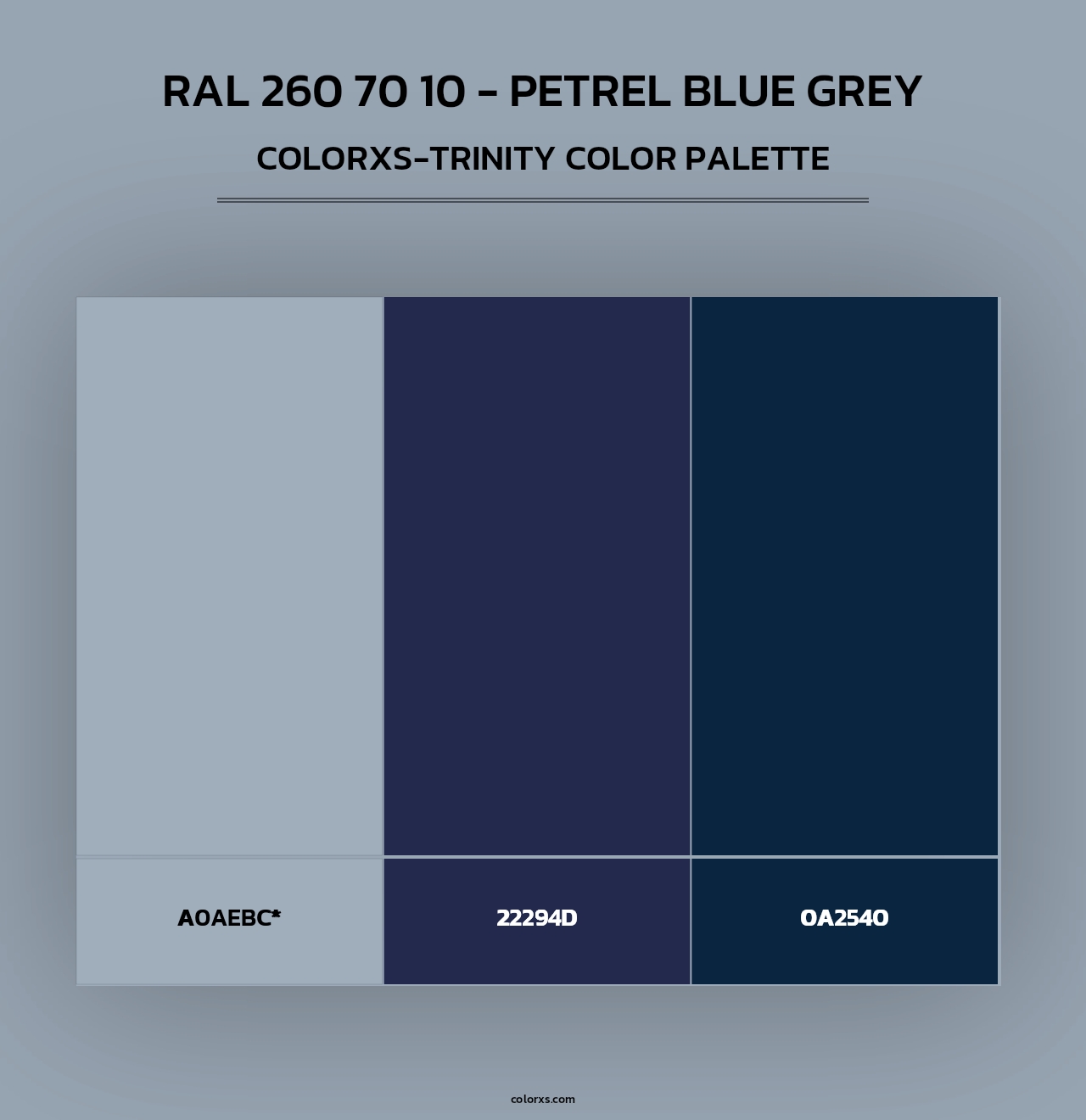 RAL 260 70 10 - Petrel Blue Grey - Colorxs Trinity Palette