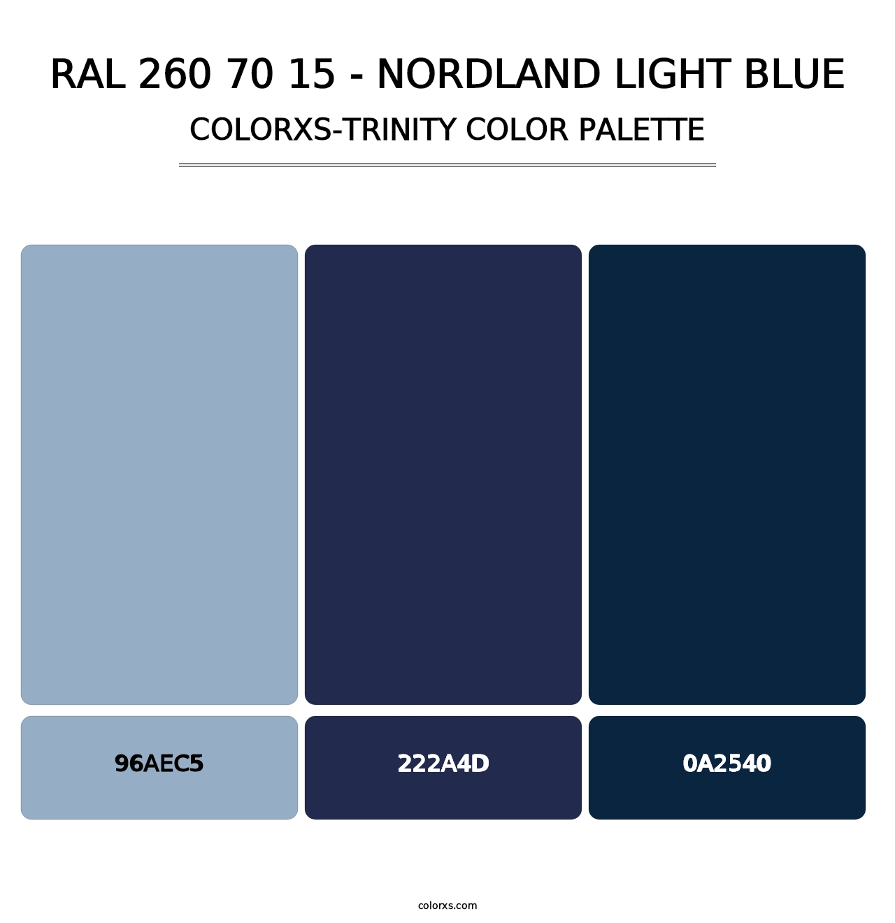 RAL 260 70 15 - Nordland Light Blue - Colorxs Trinity Palette