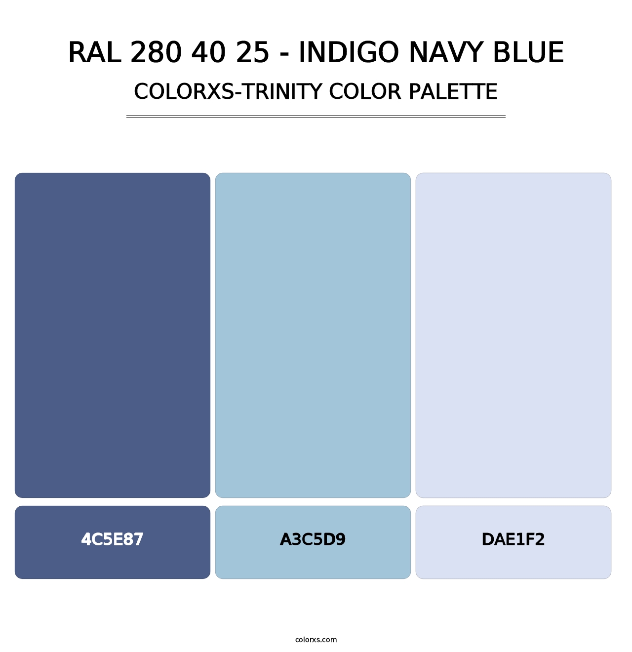 RAL 280 40 25 - Indigo Navy Blue - Colorxs Trinity Palette