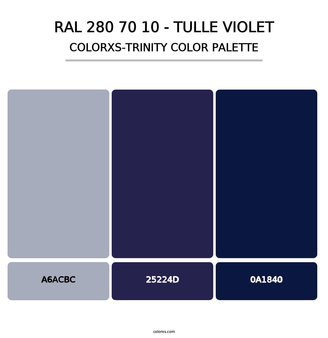 RAL 280 70 10 - Tulle Violet - Colorxs Trinity Palette