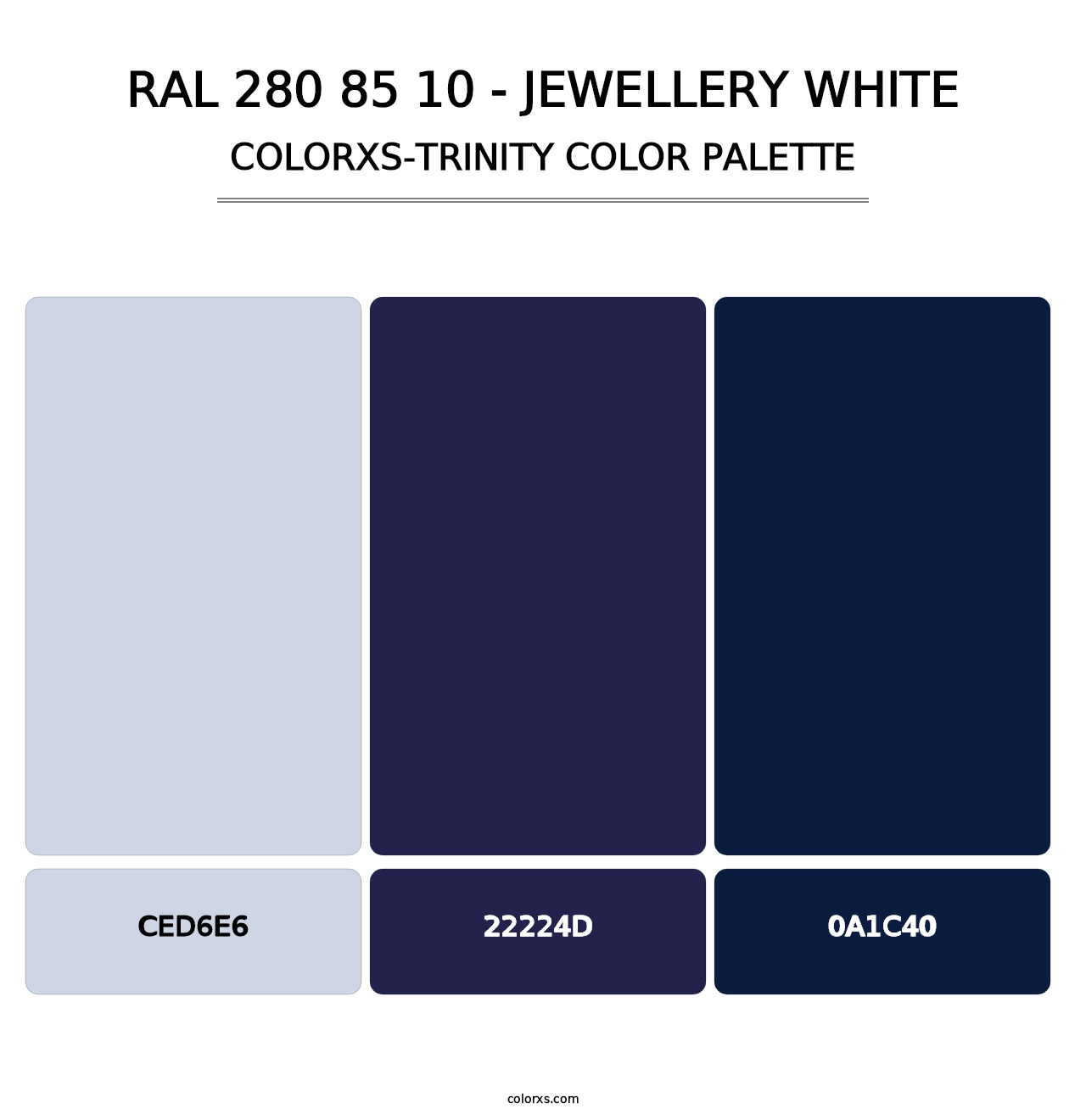 RAL 280 85 10 - Jewellery White - Colorxs Trinity Palette