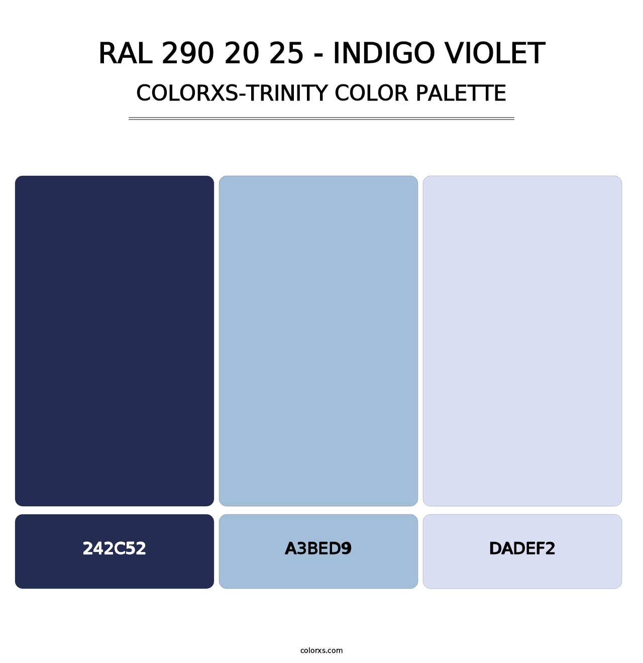 RAL 290 20 25 - Indigo Violet - Colorxs Trinity Palette