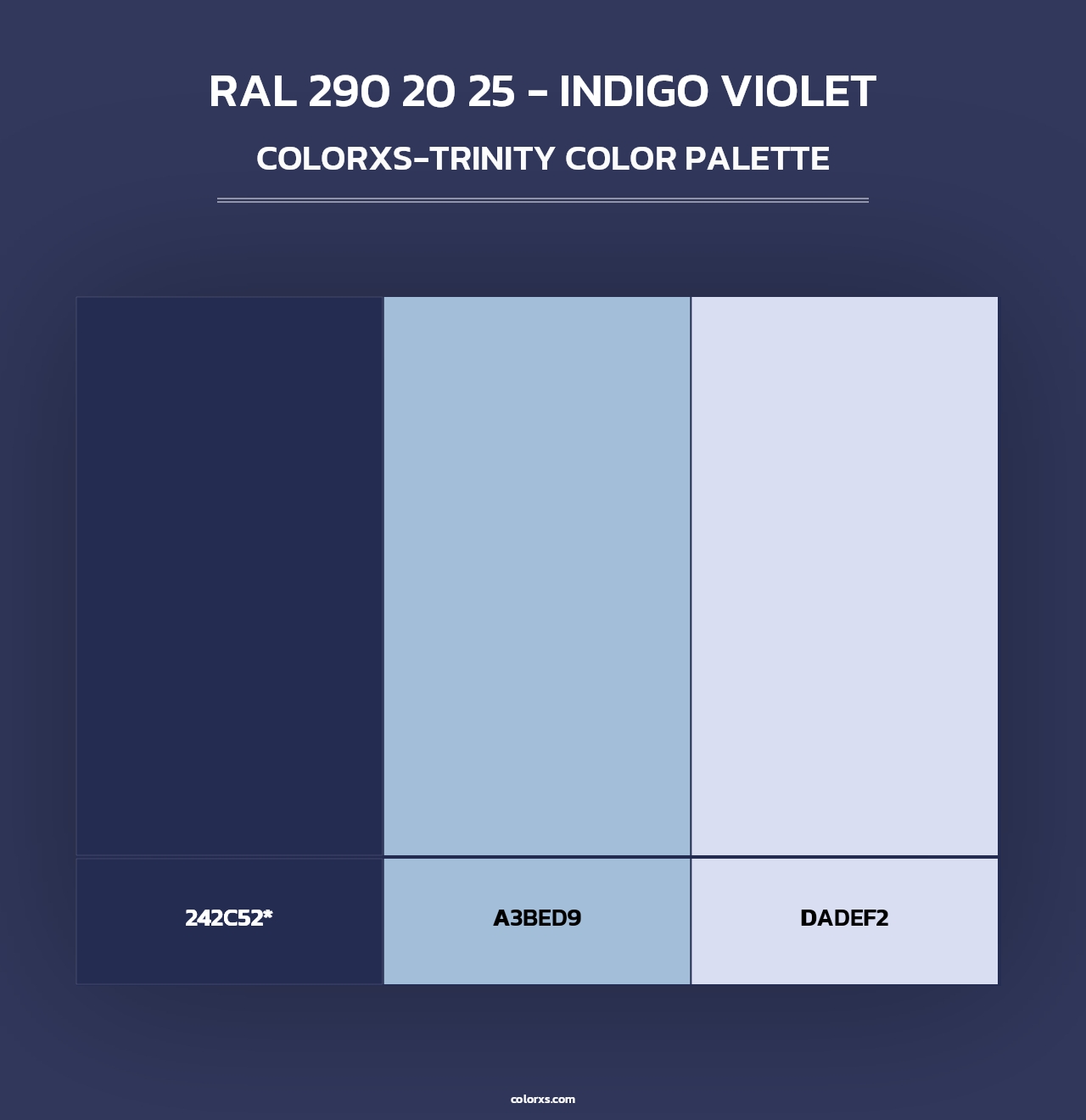 RAL 290 20 25 - Indigo Violet - Colorxs Trinity Palette