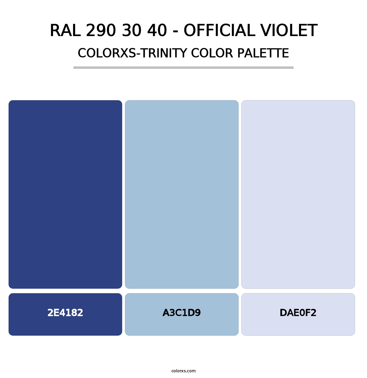RAL 290 30 40 - Official Violet - Colorxs Trinity Palette
