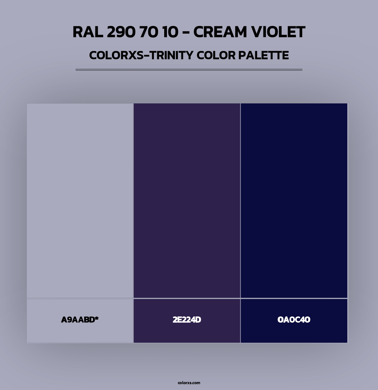 RAL 290 70 10 - Cream Violet - Colorxs Trinity Palette