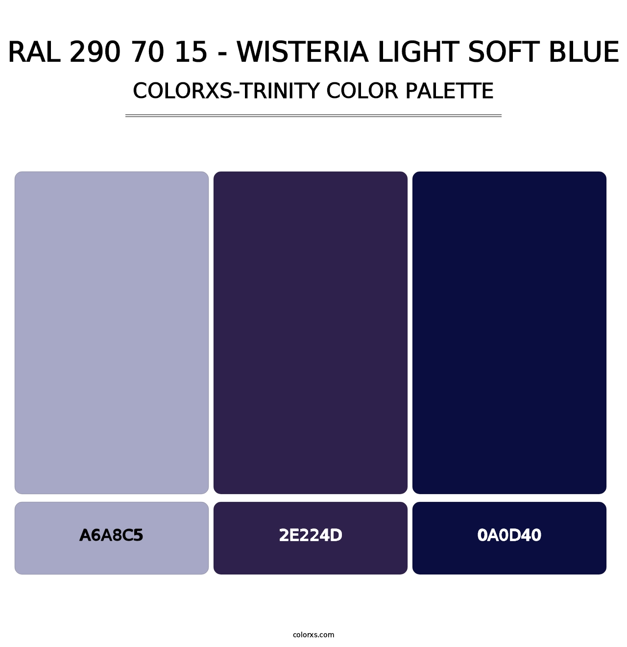 RAL 290 70 15 - Wisteria Light Soft Blue - Colorxs Trinity Palette