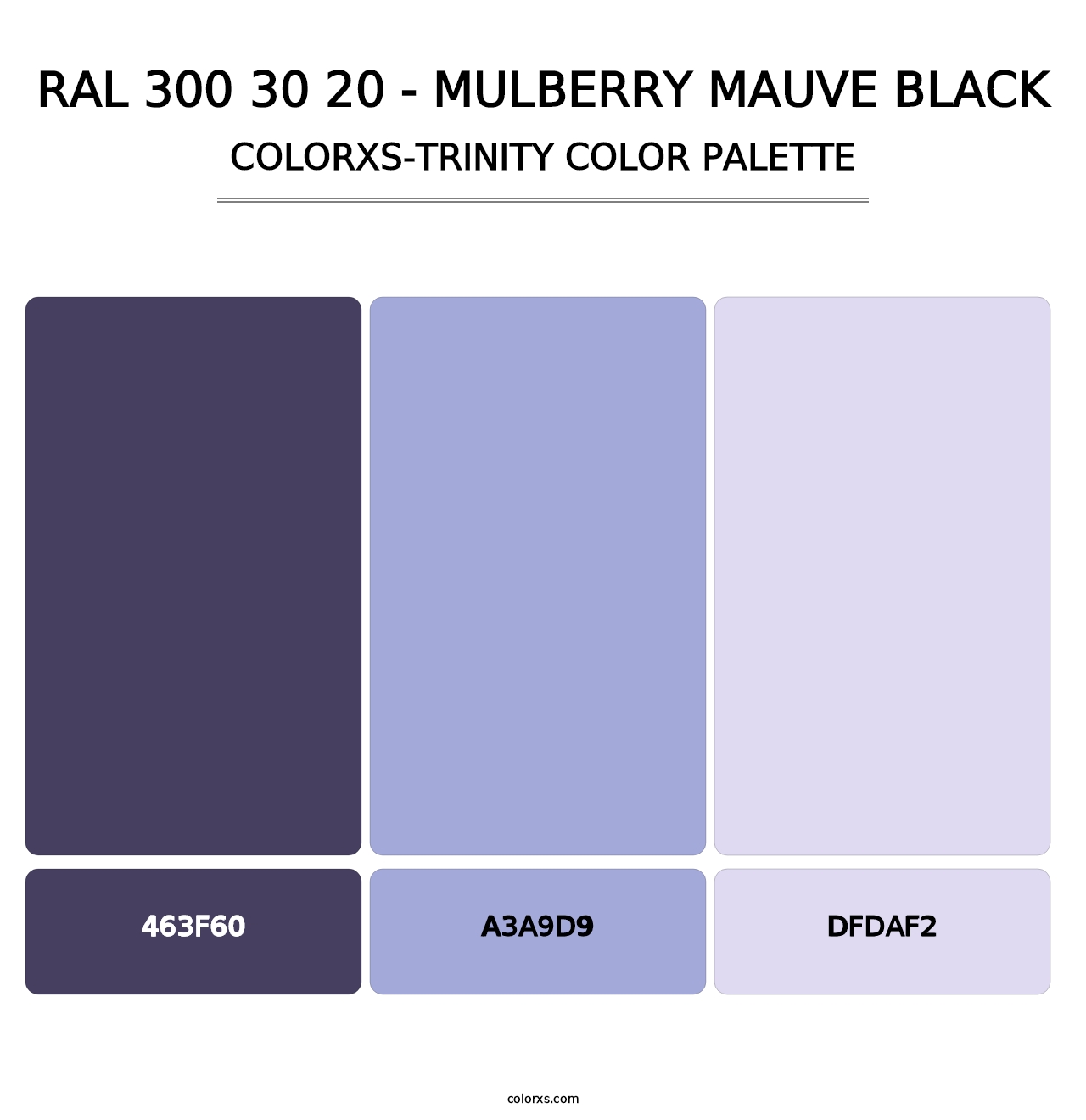 RAL 300 30 20 - Mulberry Mauve Black - Colorxs Trinity Palette