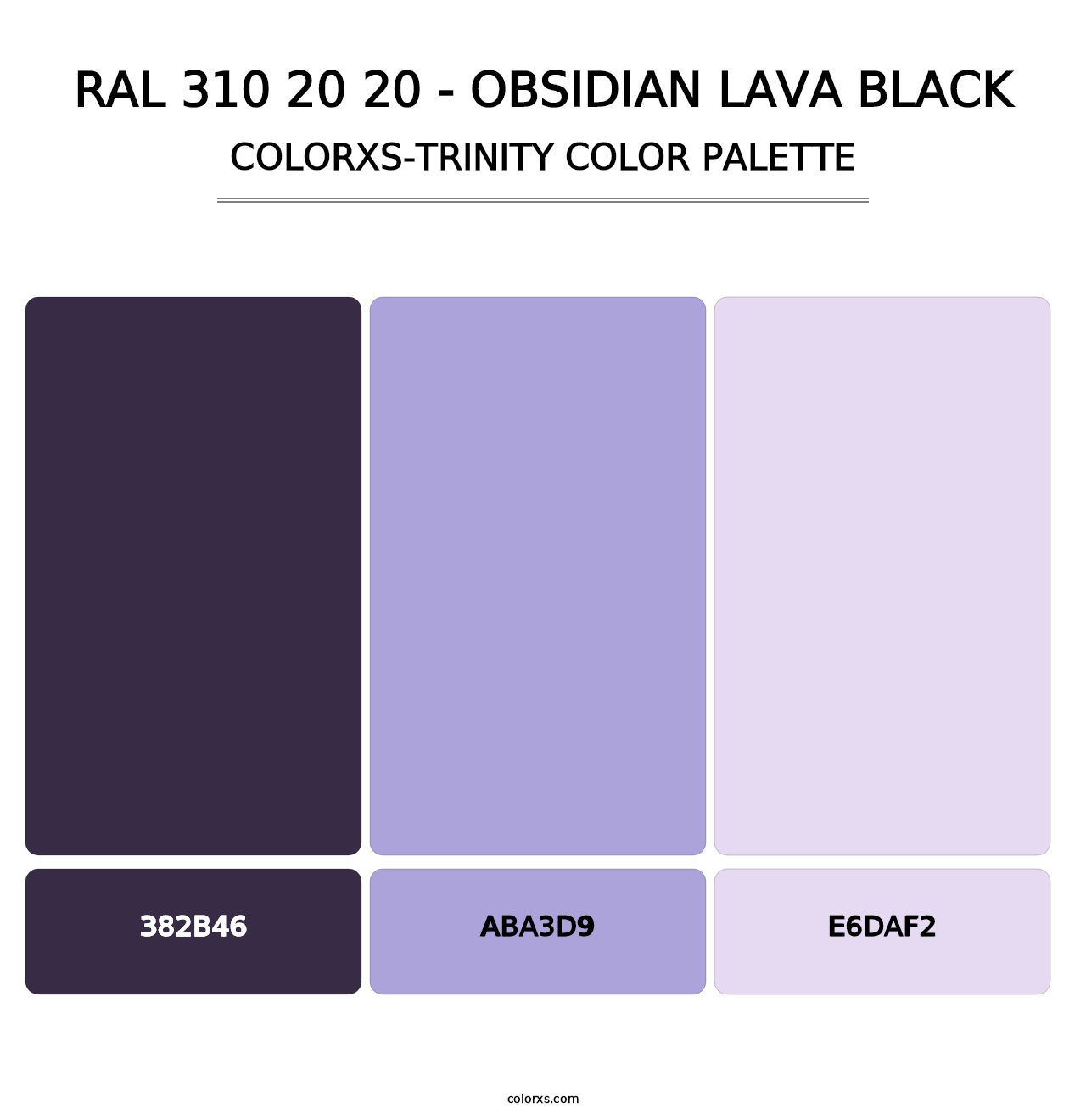 RAL 310 20 20 - Obsidian Lava Black - Colorxs Trinity Palette
