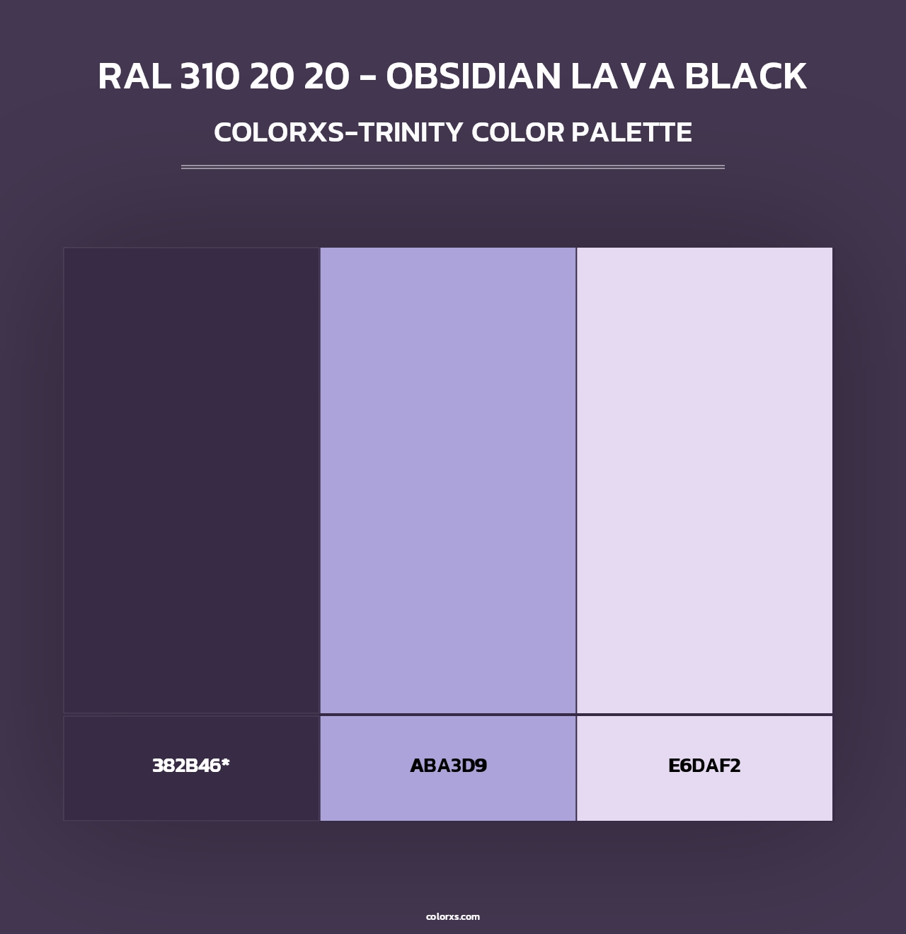 RAL 310 20 20 - Obsidian Lava Black - Colorxs Trinity Palette