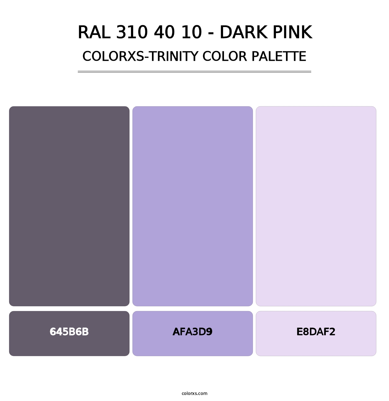 RAL 310 40 10 - Dark Pink - Colorxs Trinity Palette