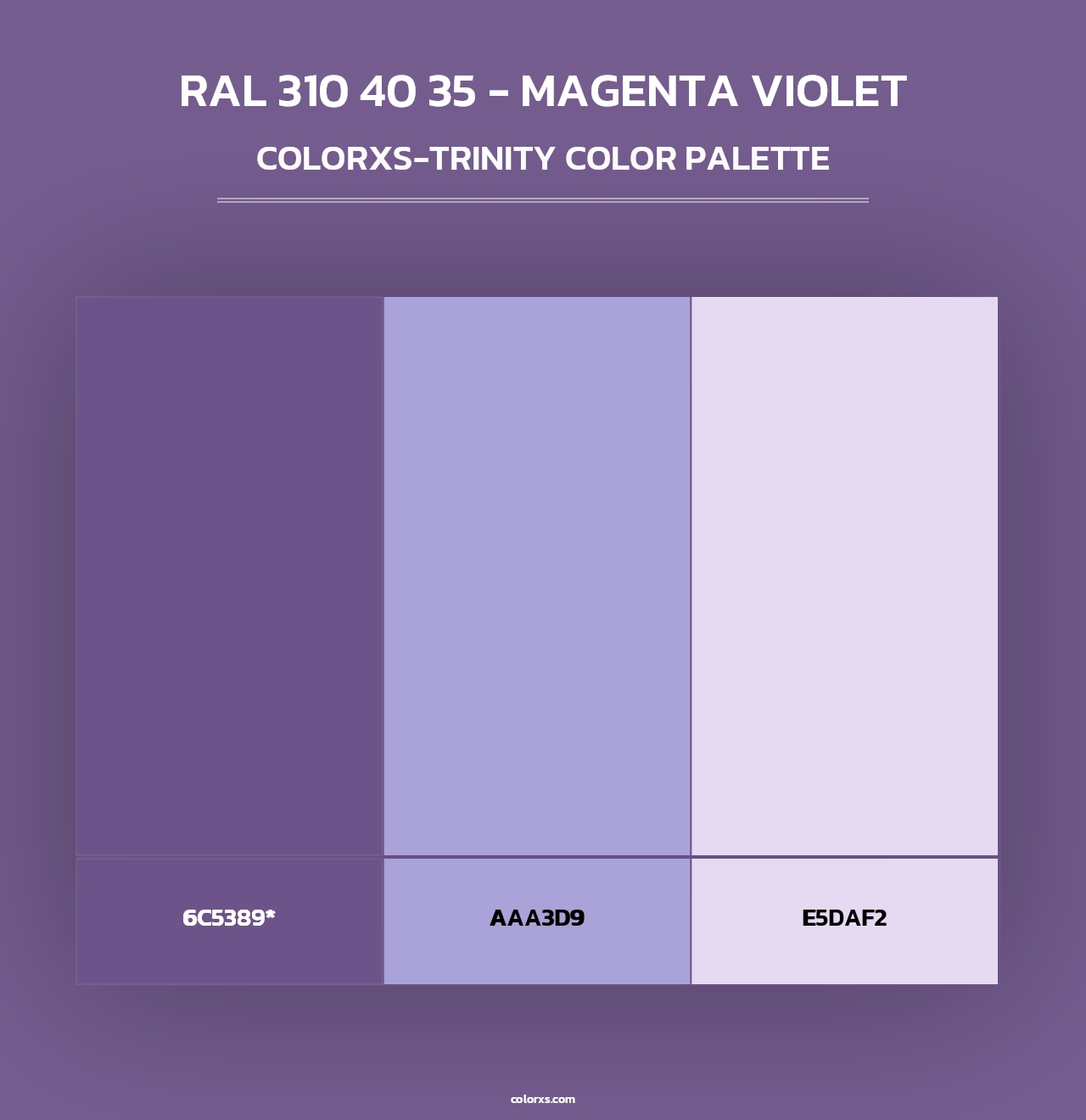RAL 310 40 35 - Magenta Violet - Colorxs Trinity Palette
