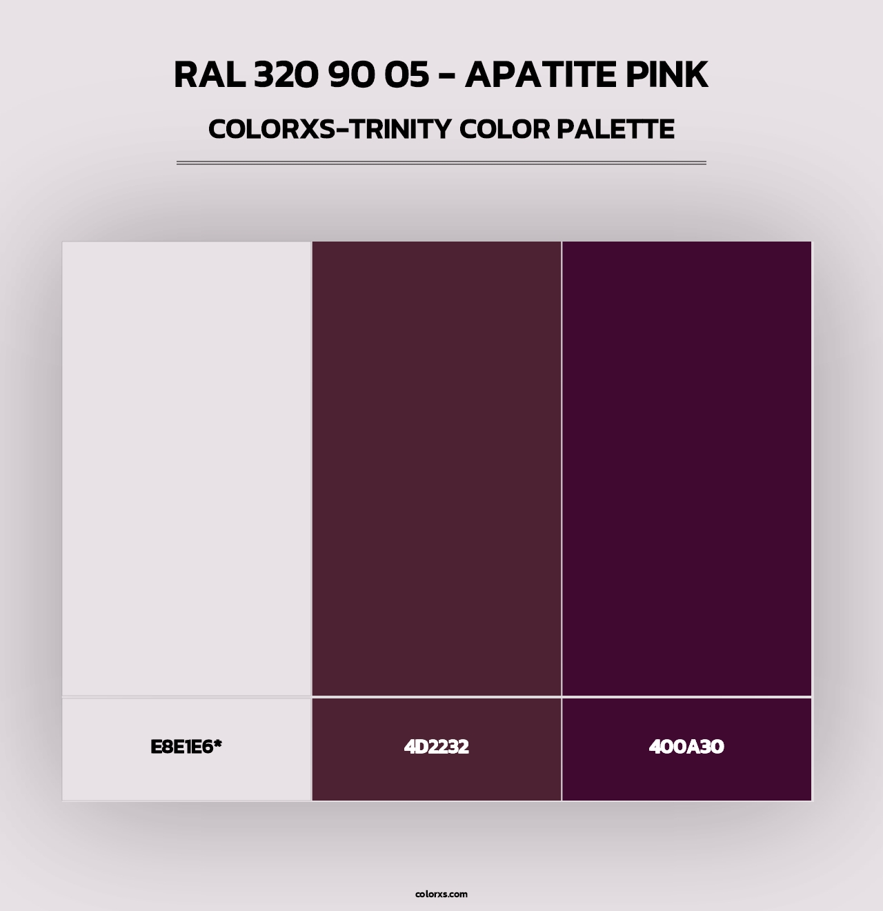 RAL 320 90 05 - Apatite Pink - Colorxs Trinity Palette