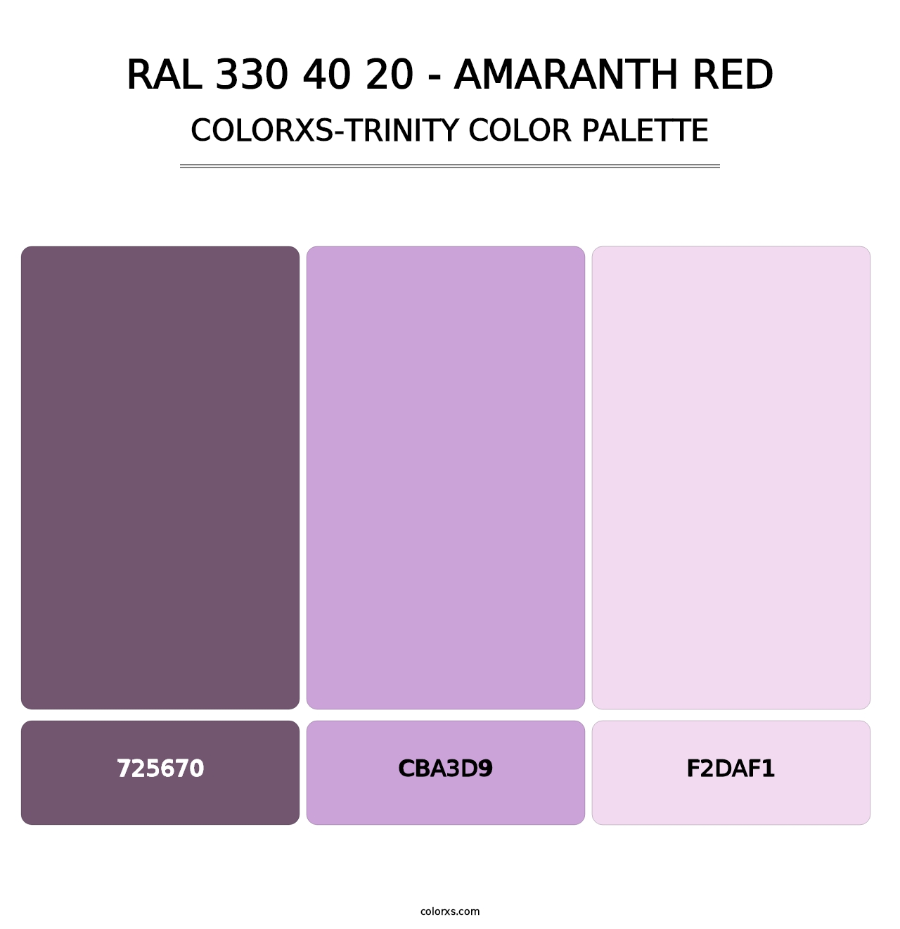RAL 330 40 20 - Amaranth Red - Colorxs Trinity Palette