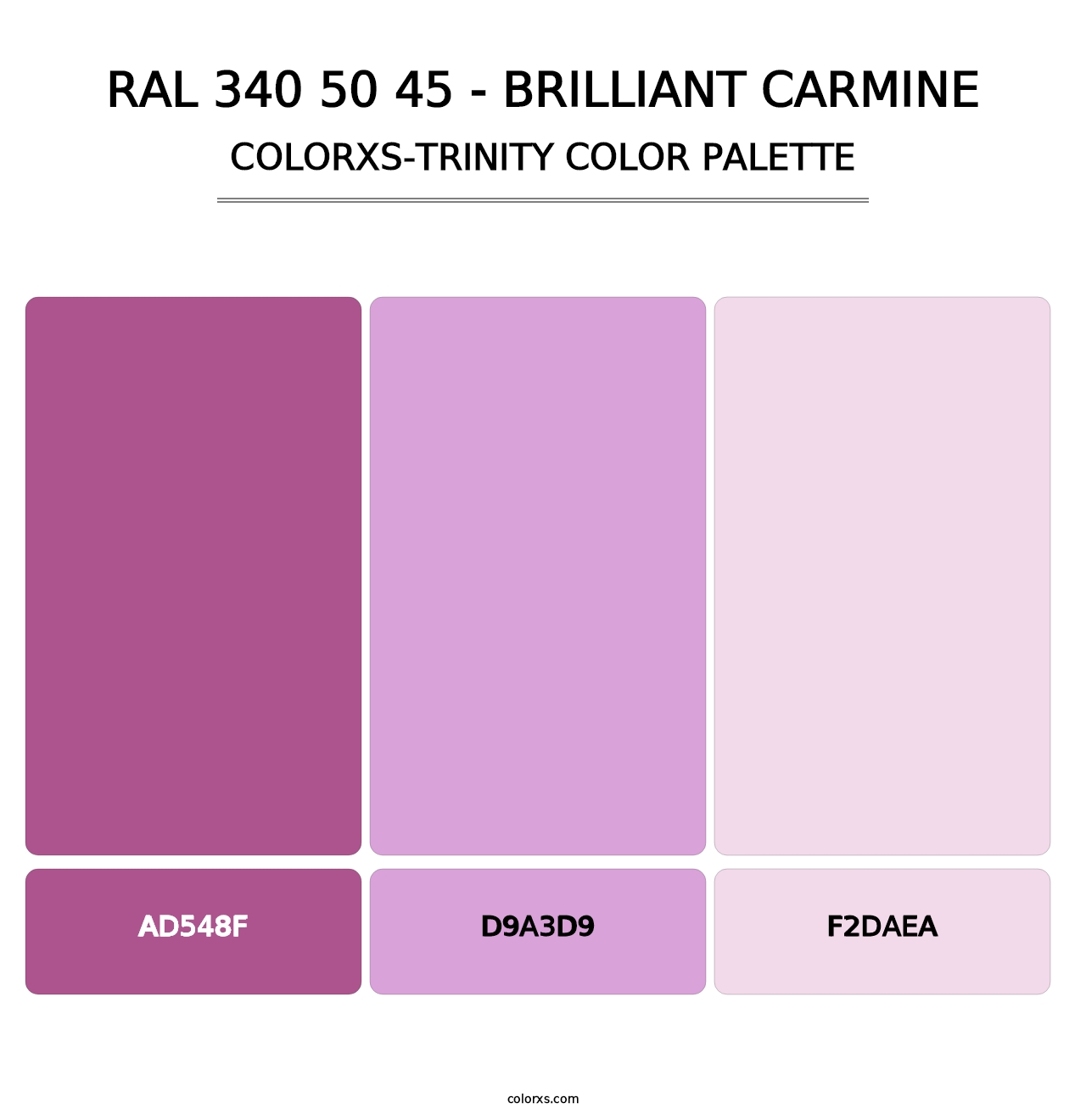 RAL 340 50 45 - Brilliant Carmine - Colorxs Trinity Palette