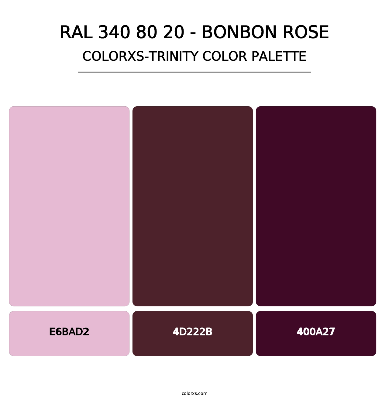 RAL 340 80 20 - Bonbon Rose - Colorxs Trinity Palette