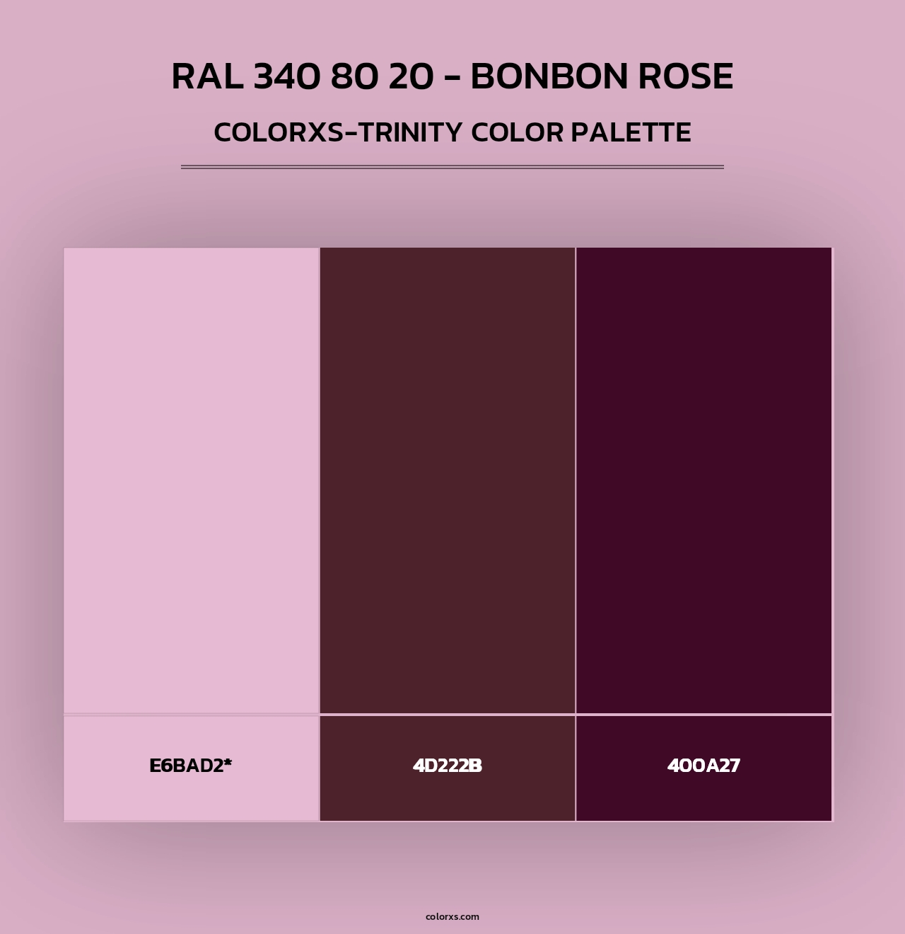 RAL 340 80 20 - Bonbon Rose - Colorxs Trinity Palette