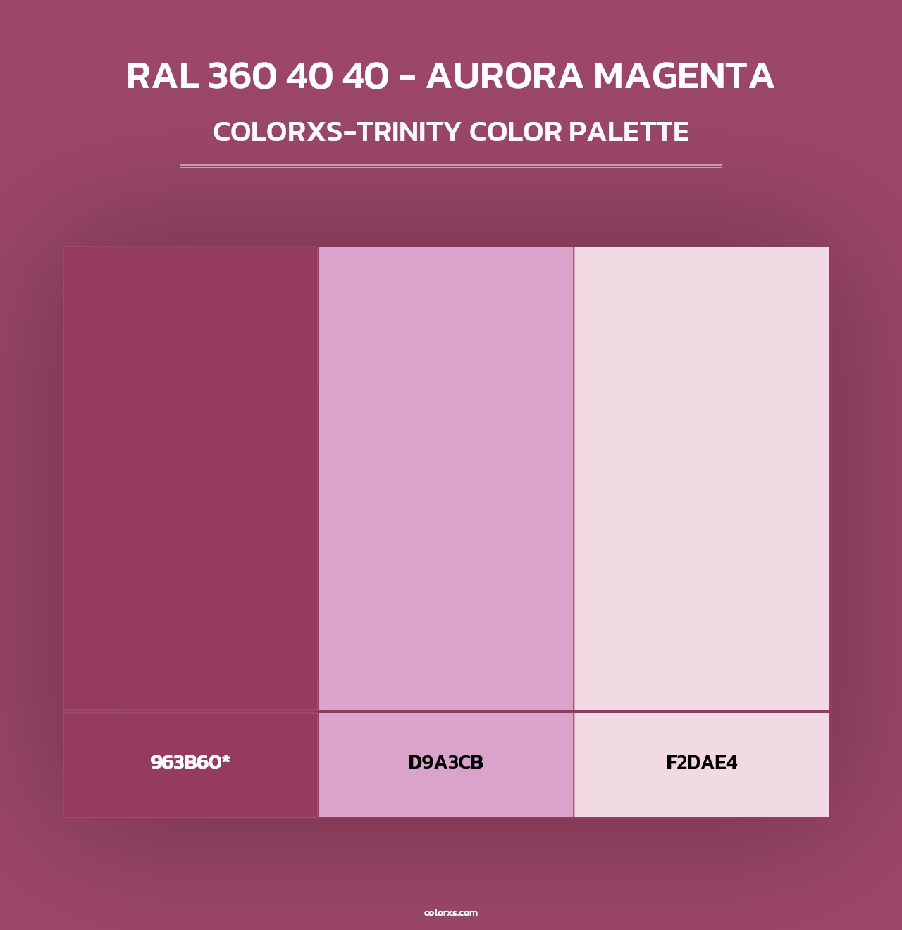 RAL 360 40 40 - Aurora Magenta - Colorxs Trinity Palette