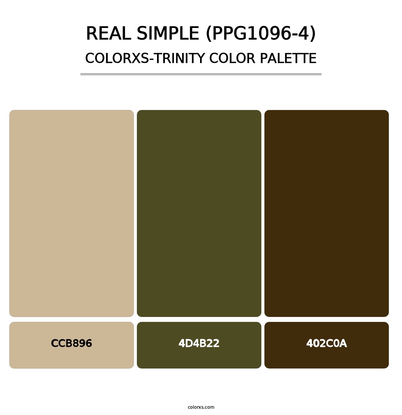 Real Simple (PPG1096-4) - Colorxs Trinity Palette
