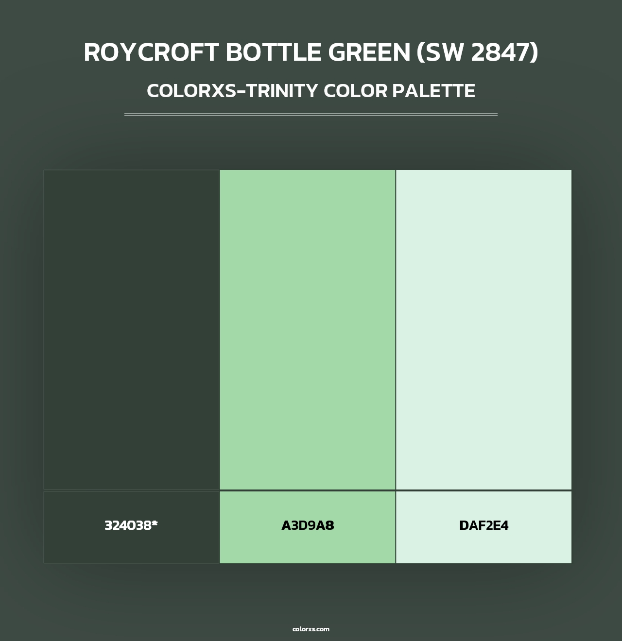 Roycroft Bottle Green (SW 2847) - Colorxs Trinity Palette