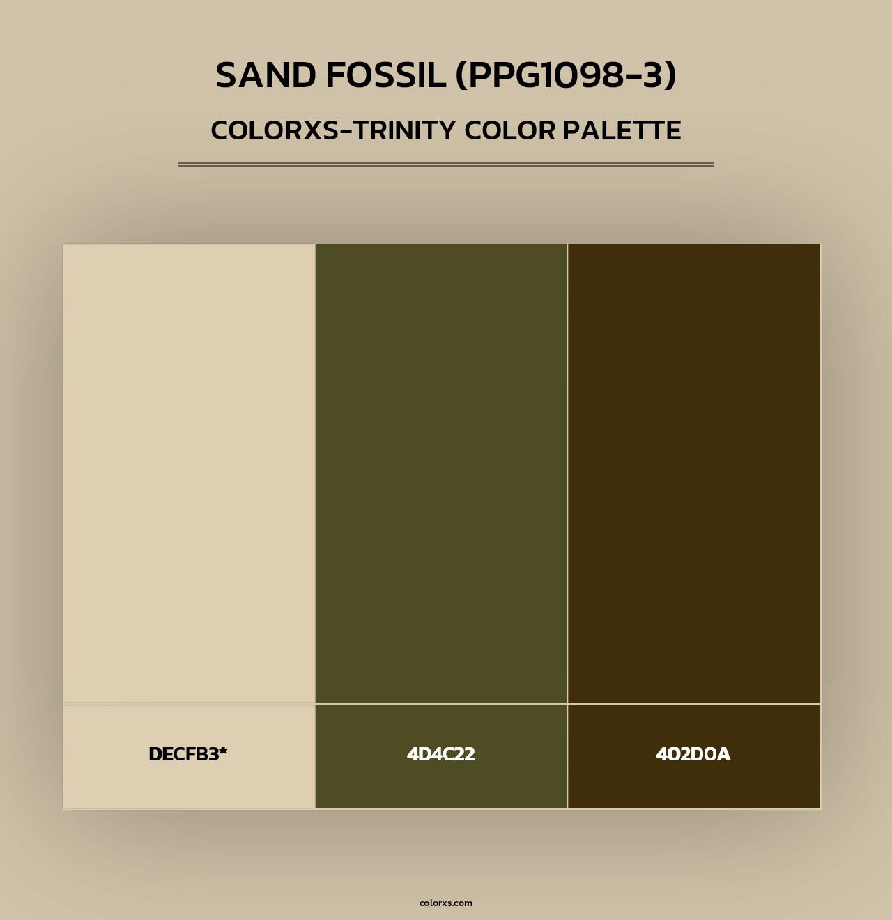 Sand Fossil (PPG1098-3) - Colorxs Trinity Palette