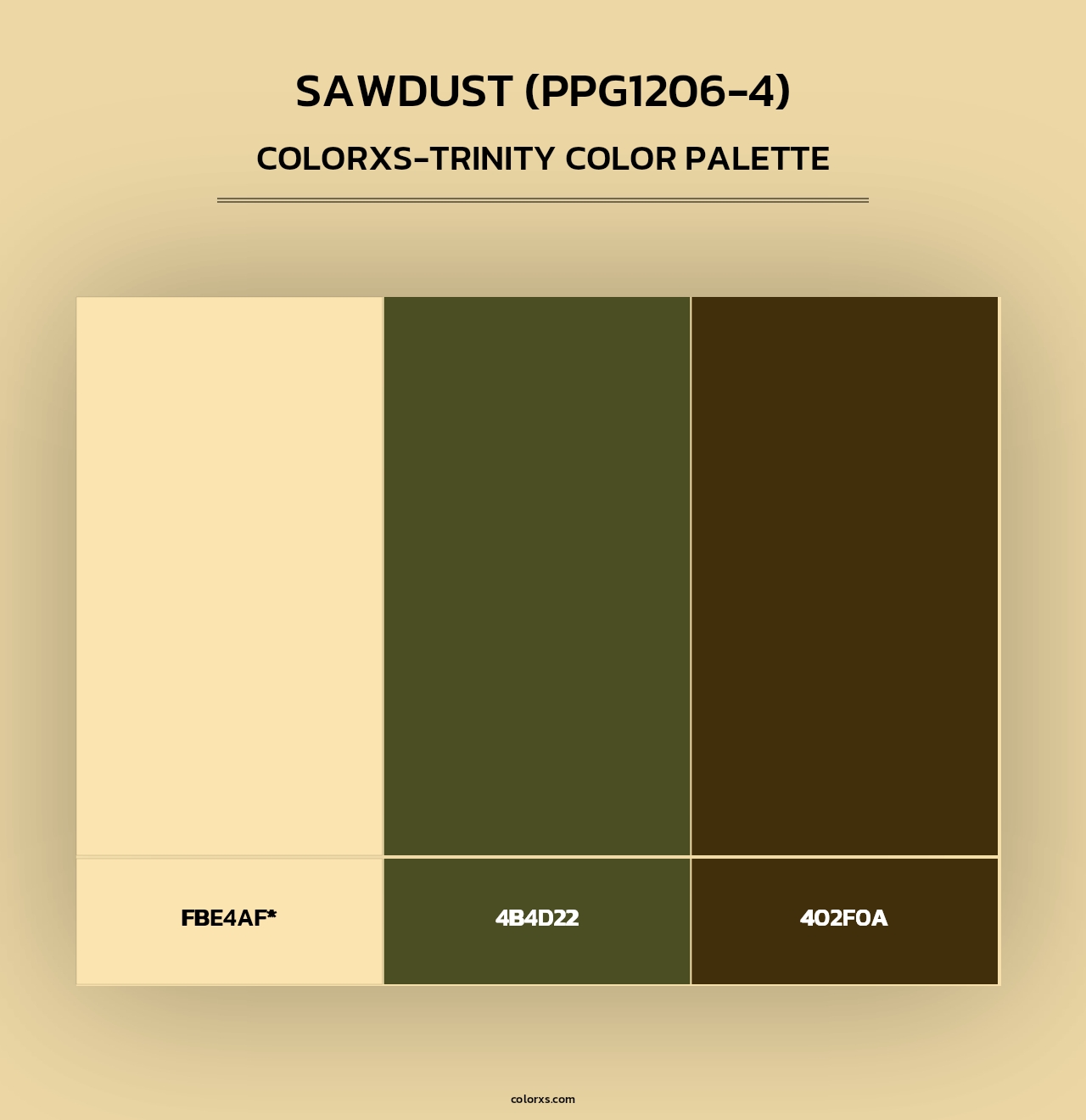 Sawdust (PPG1206-4) - Colorxs Trinity Palette