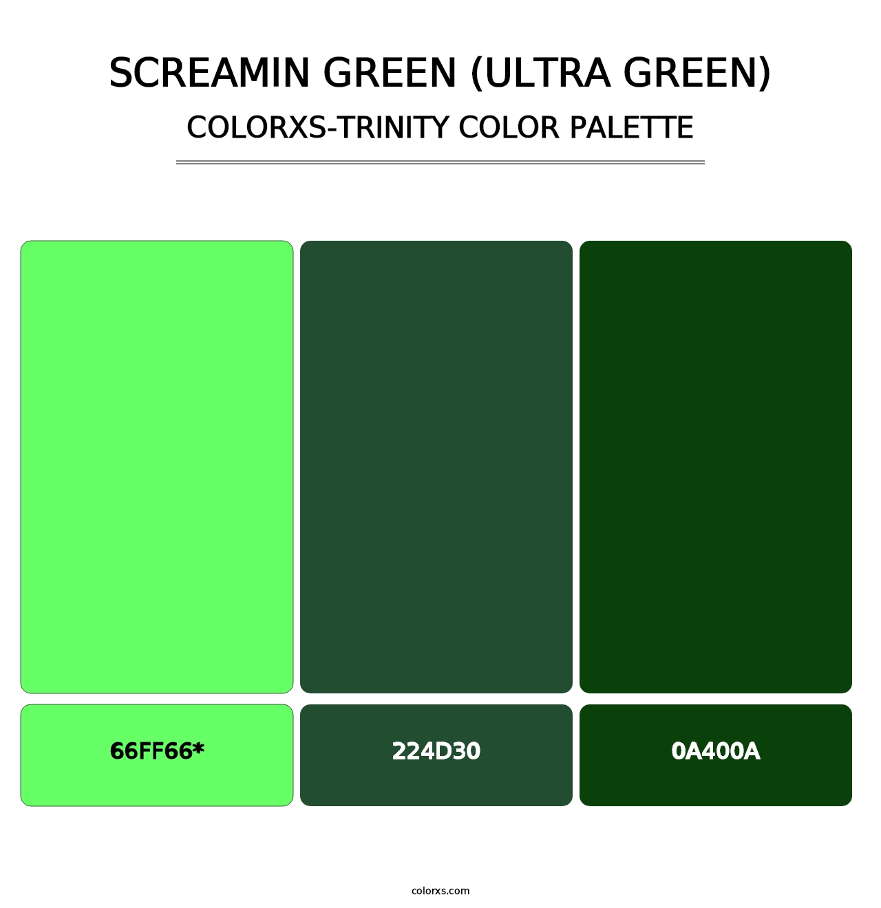 Screamin Green (Ultra Green) - Colorxs Trinity Palette