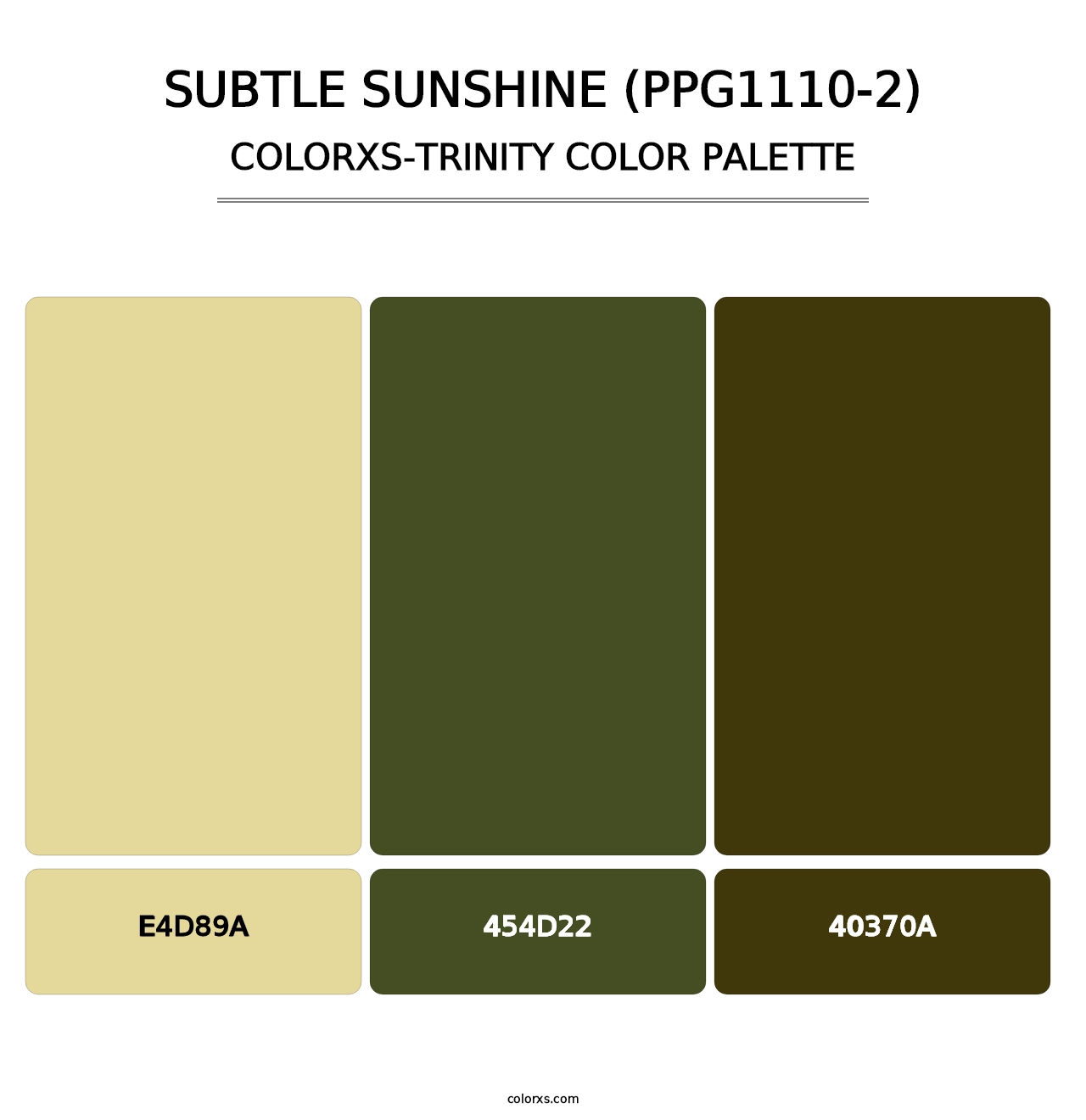 Subtle Sunshine (PPG1110-2) - Colorxs Trinity Palette