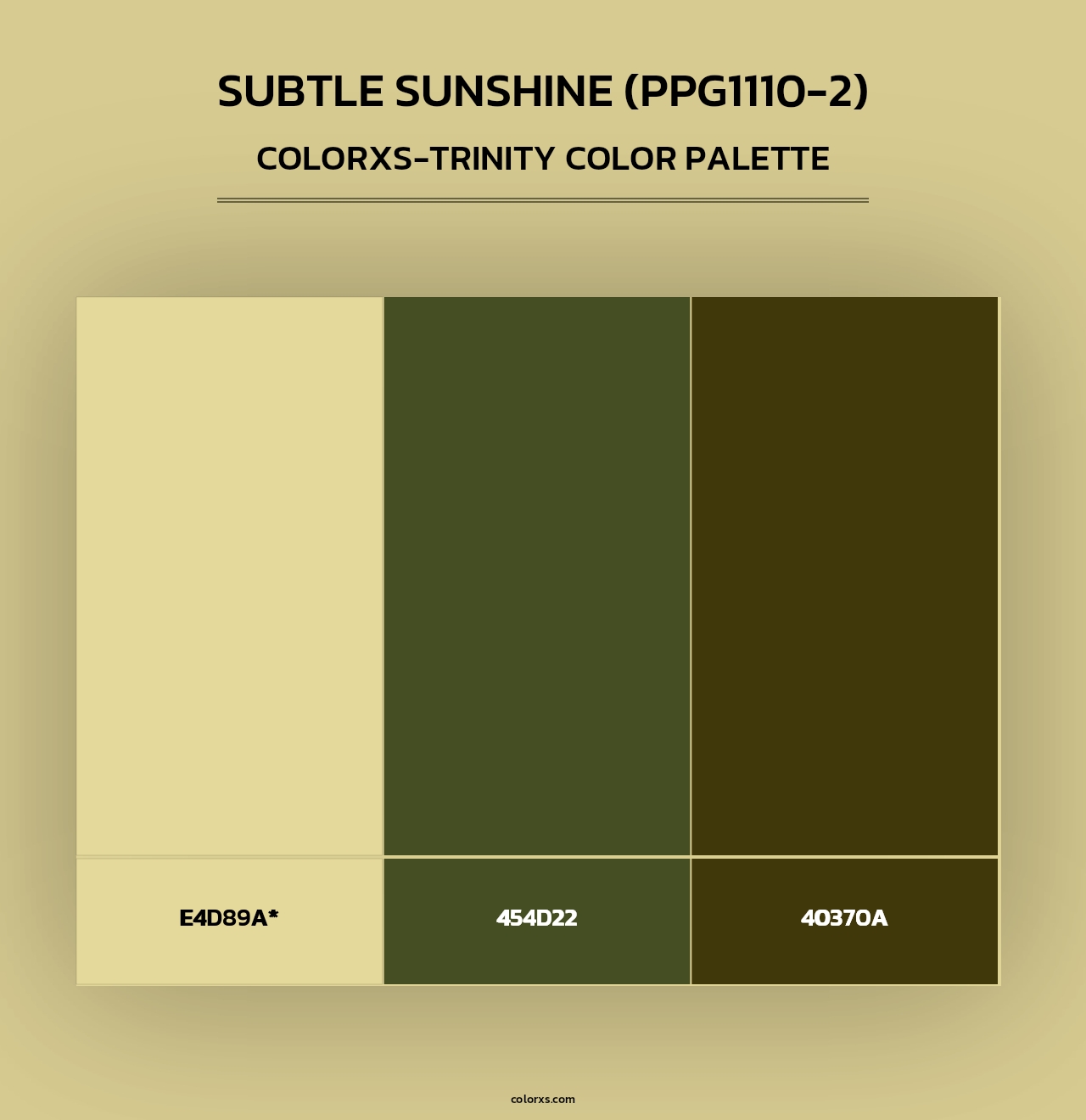 Subtle Sunshine (PPG1110-2) - Colorxs Trinity Palette