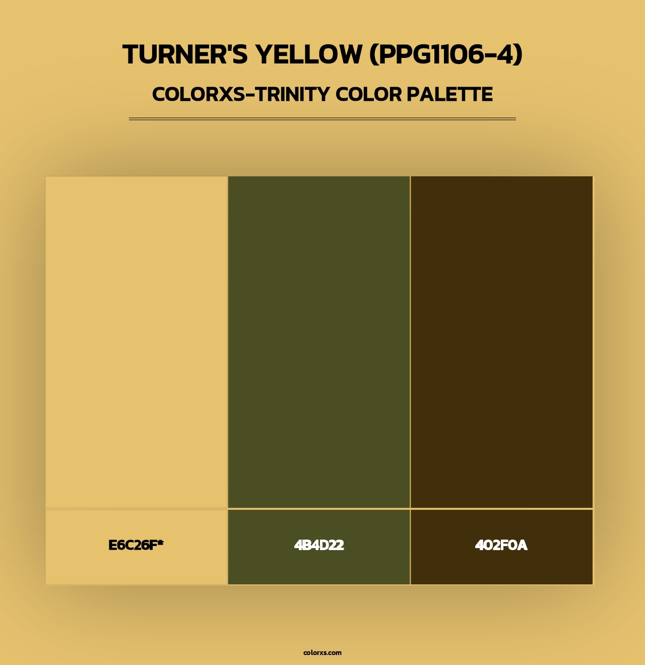 Turner's Yellow (PPG1106-4) - Colorxs Trinity Palette