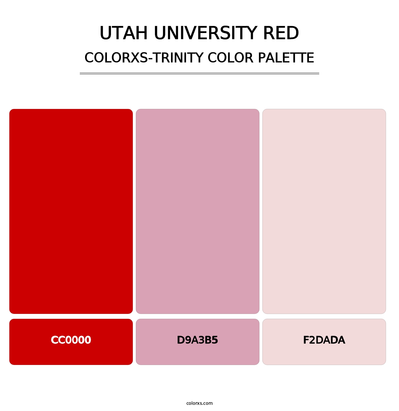 Utah University Red - Colorxs Trinity Palette