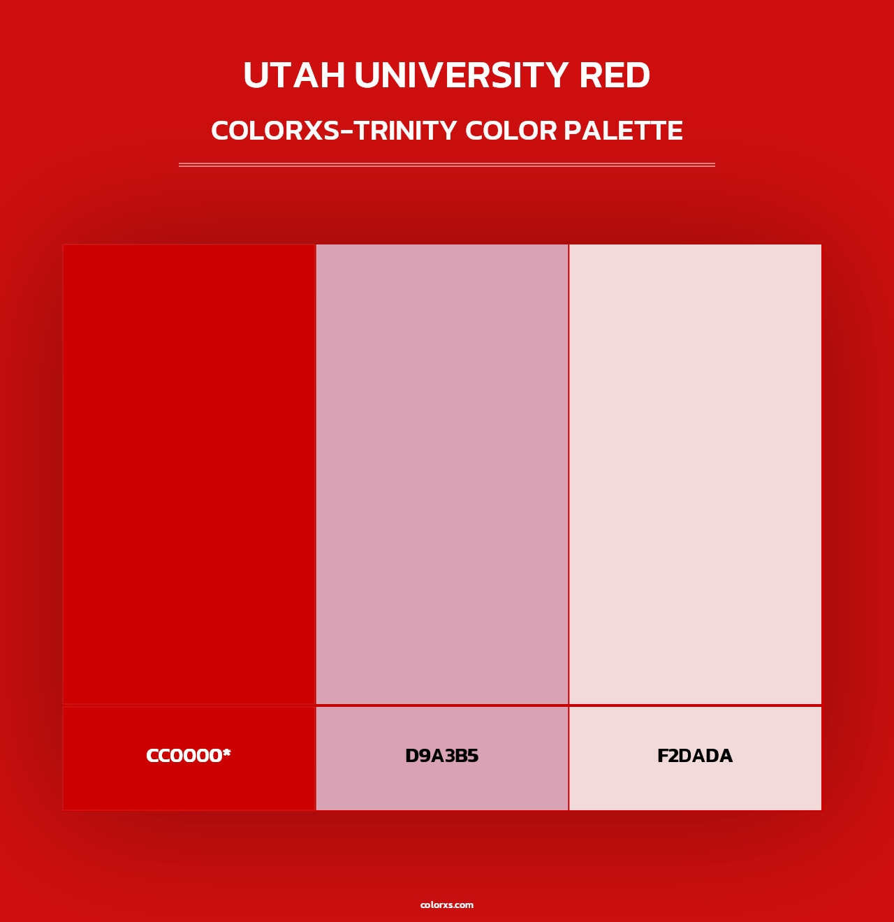 Utah University Red - Colorxs Trinity Palette