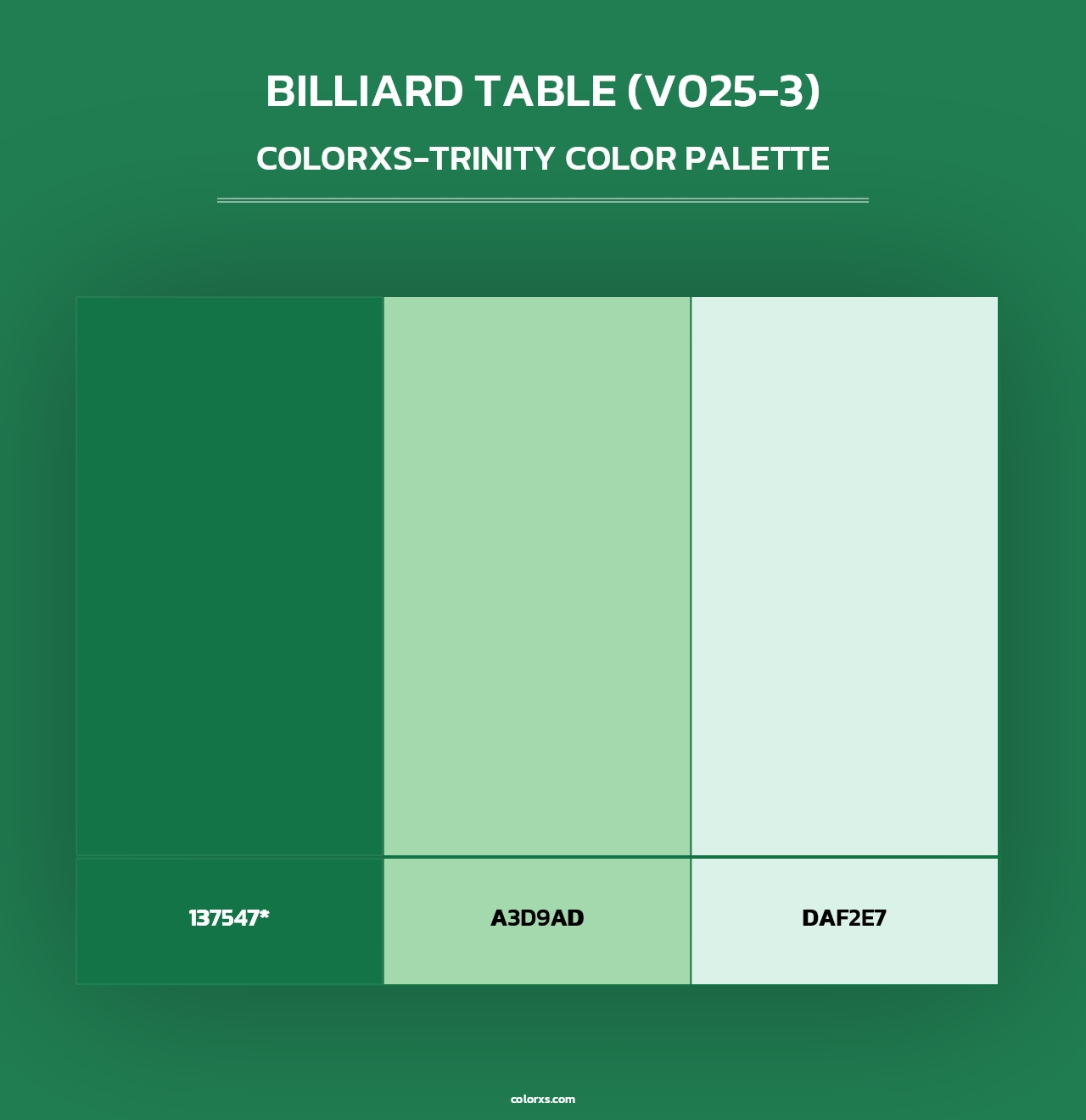 Billiard Table (V025-3) - Colorxs Trinity Palette