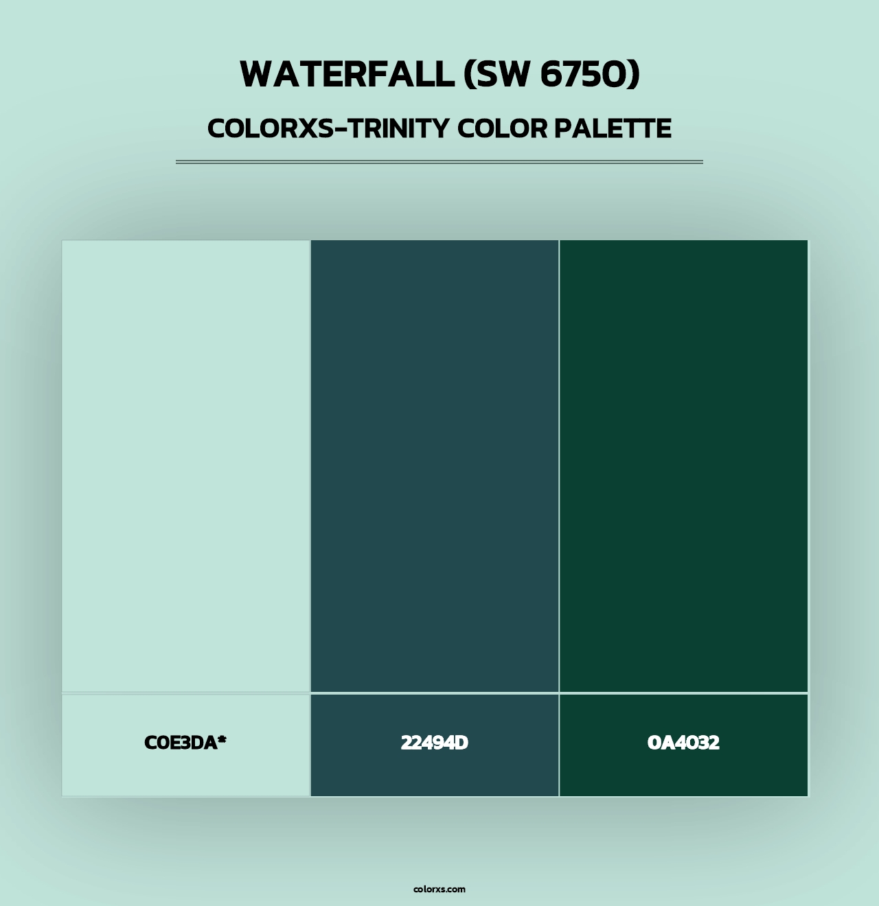 Waterfall (SW 6750) - Colorxs Trinity Palette