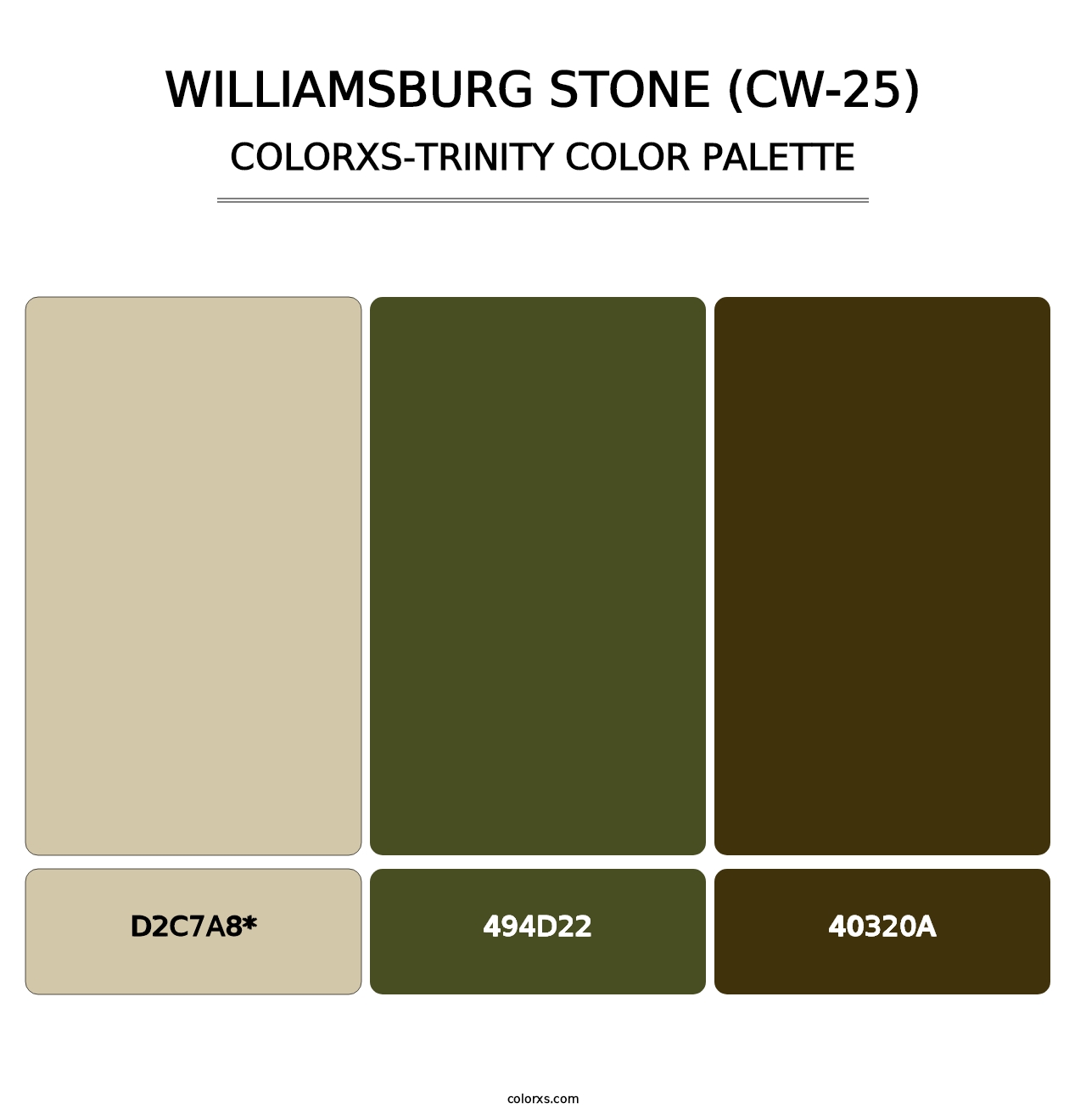Williamsburg Stone (CW-25) - Colorxs Trinity Palette