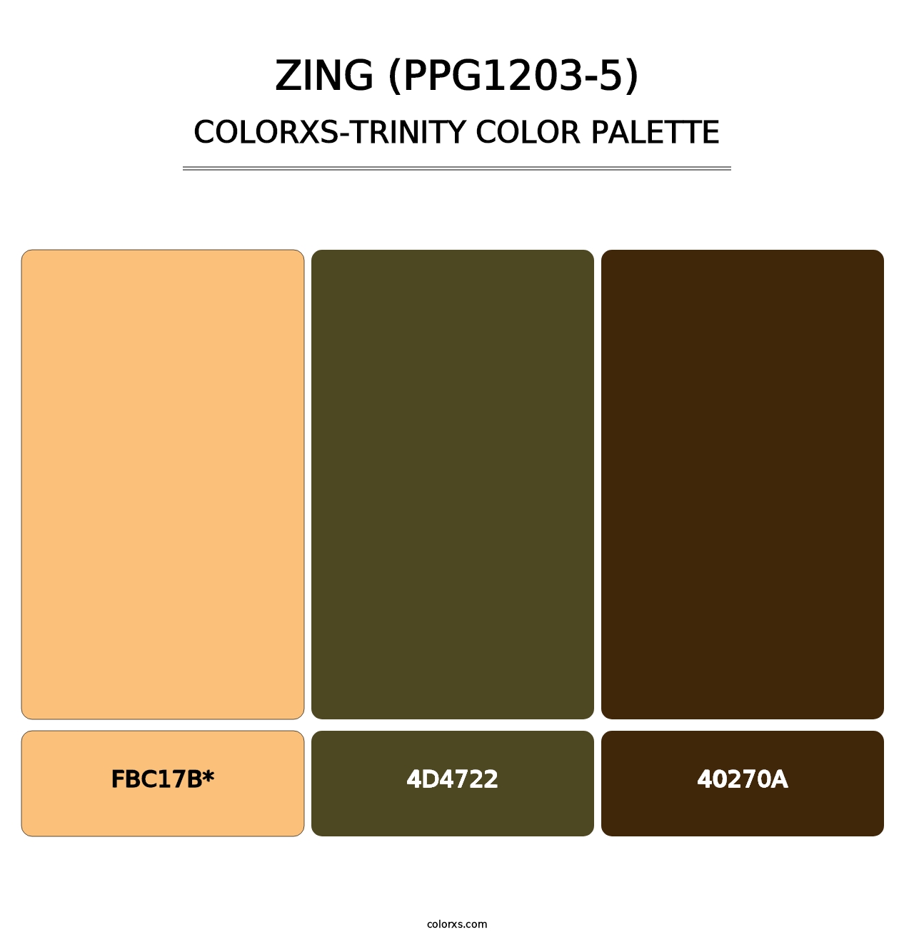 Zing (PPG1203-5) - Colorxs Trinity Palette