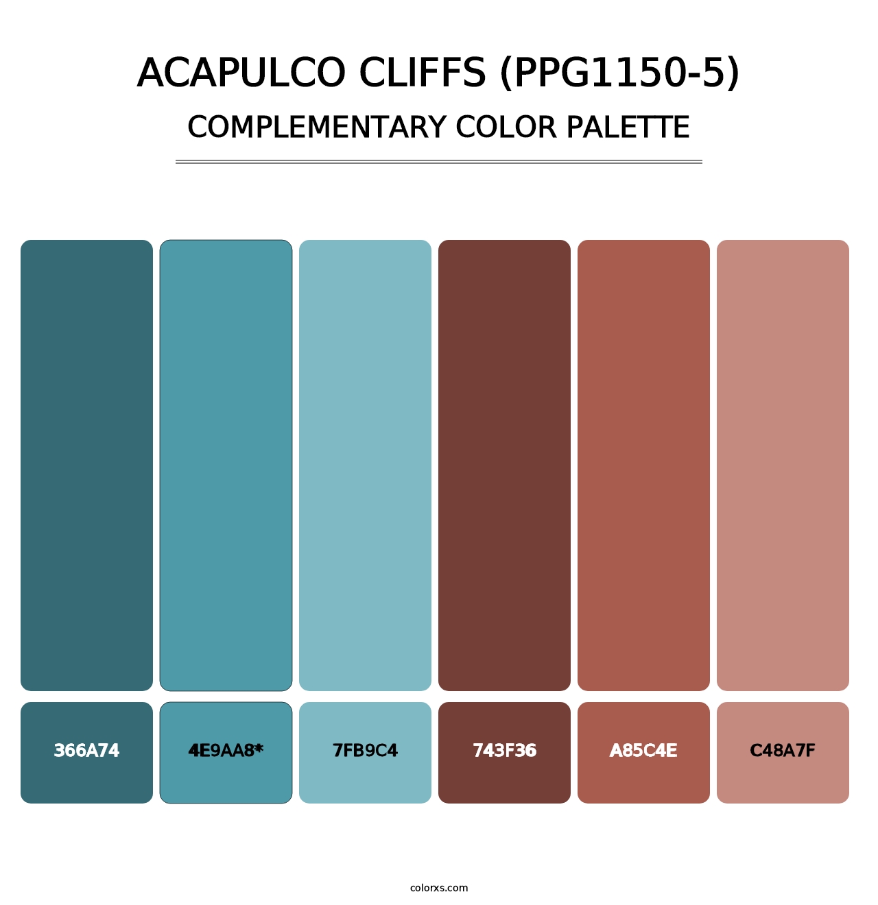 Acapulco Cliffs (PPG1150-5) - Complementary Color Palette