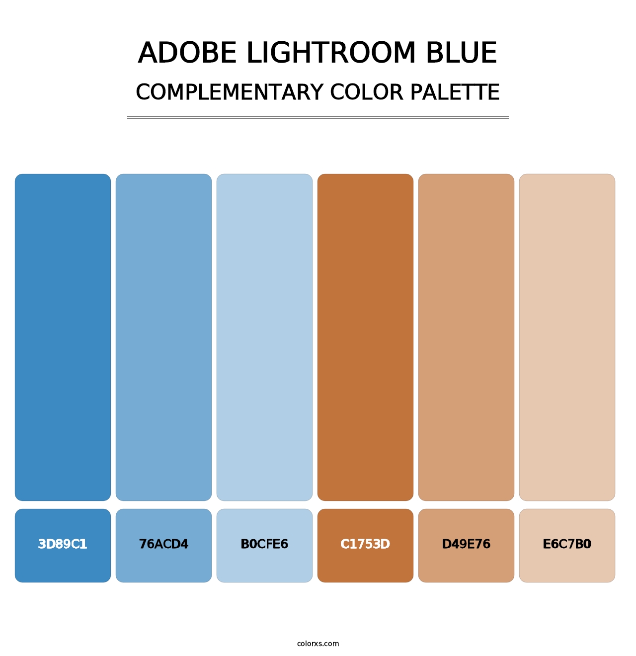 Adobe Lightroom Blue - Complementary Color Palette