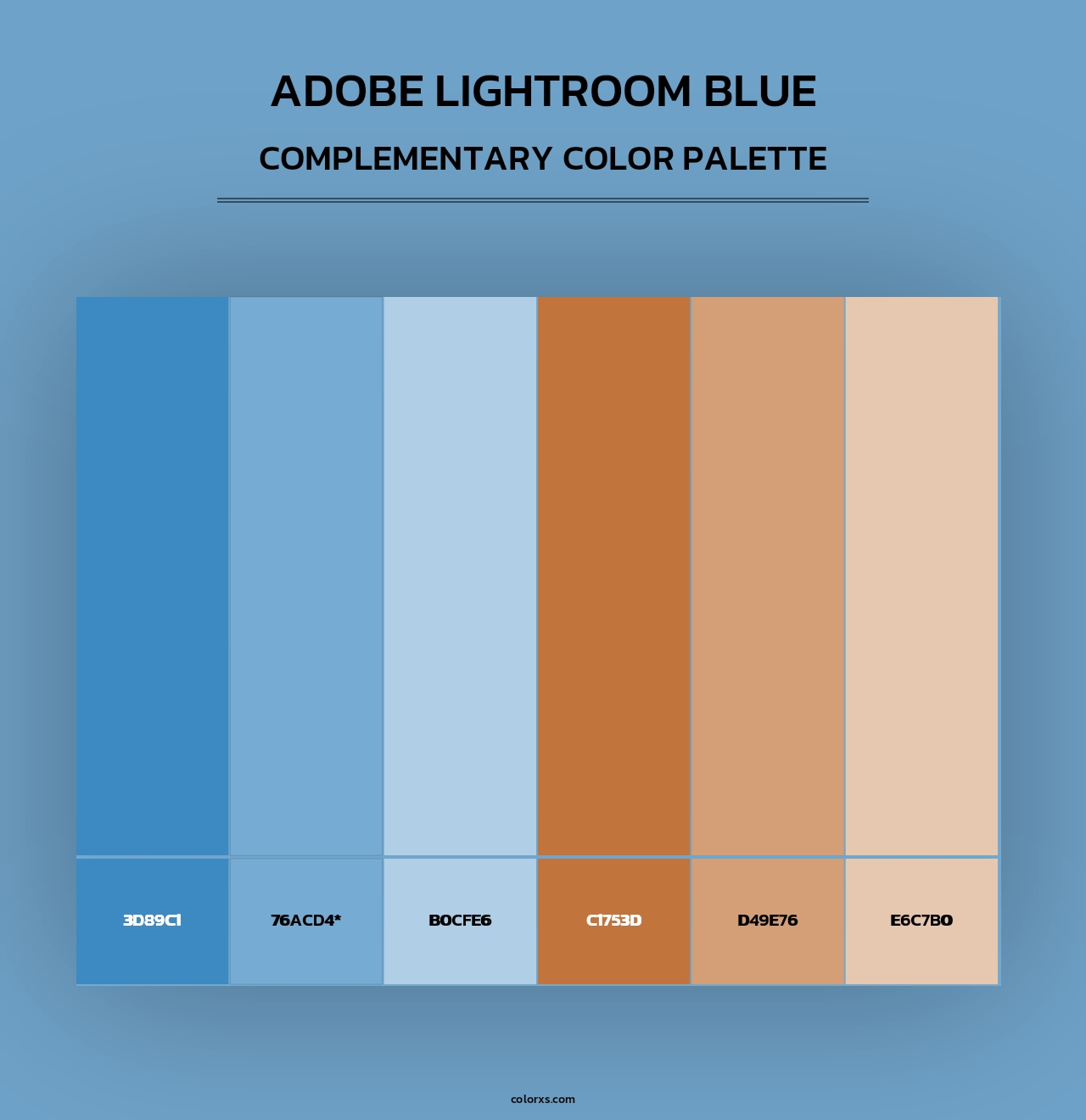Adobe Lightroom Blue - Complementary Color Palette