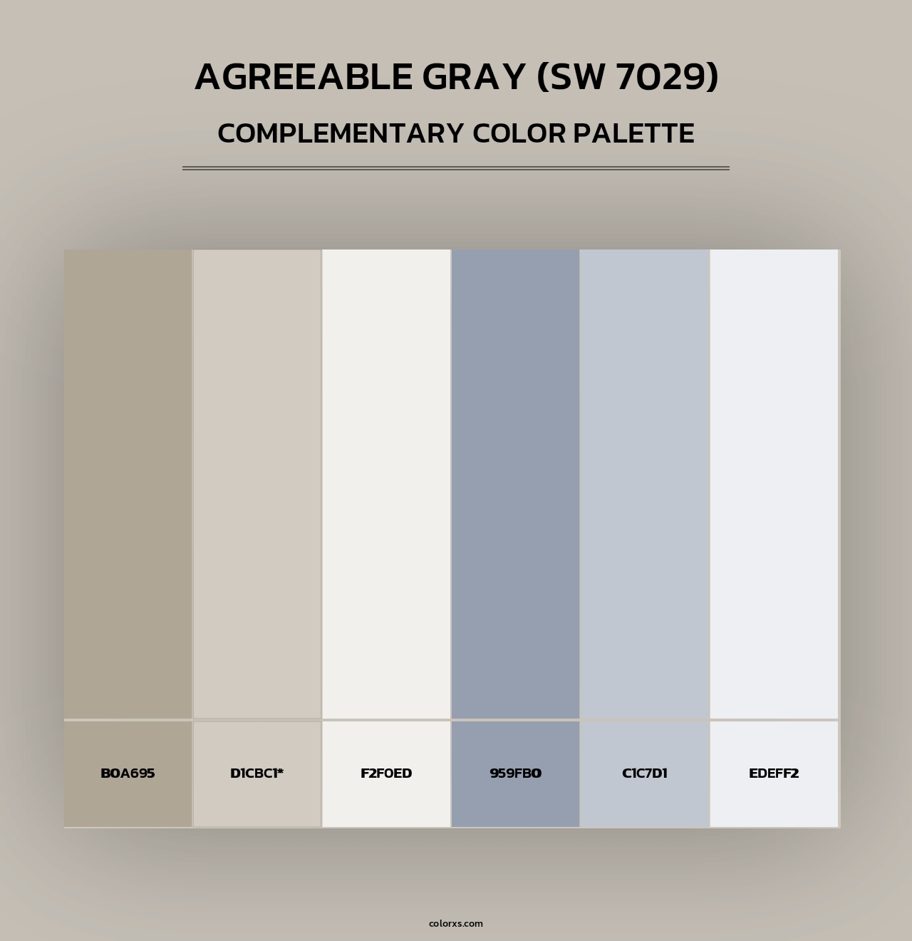 Agreeable Gray (SW 7029) - Complementary Color Palette