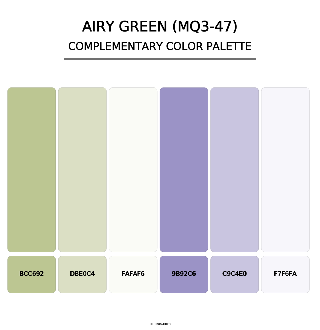 Airy Green (MQ3-47) - Complementary Color Palette