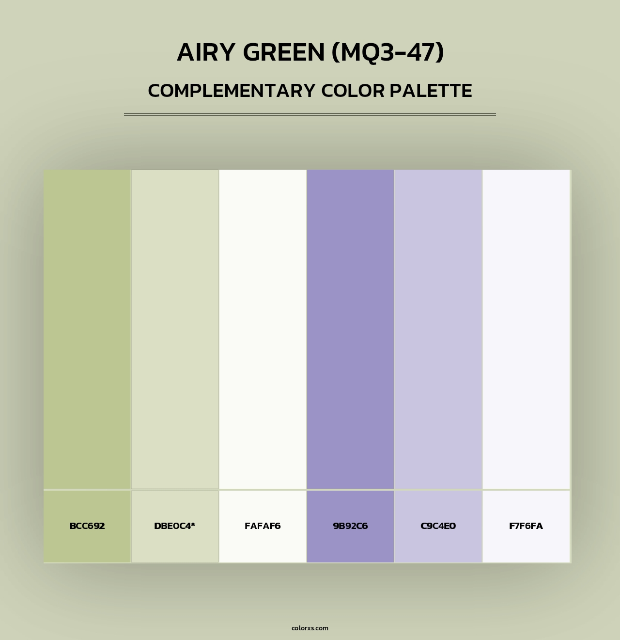 Airy Green (MQ3-47) - Complementary Color Palette