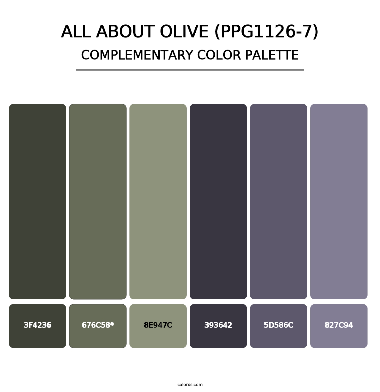 All About Olive (PPG1126-7) - Complementary Color Palette